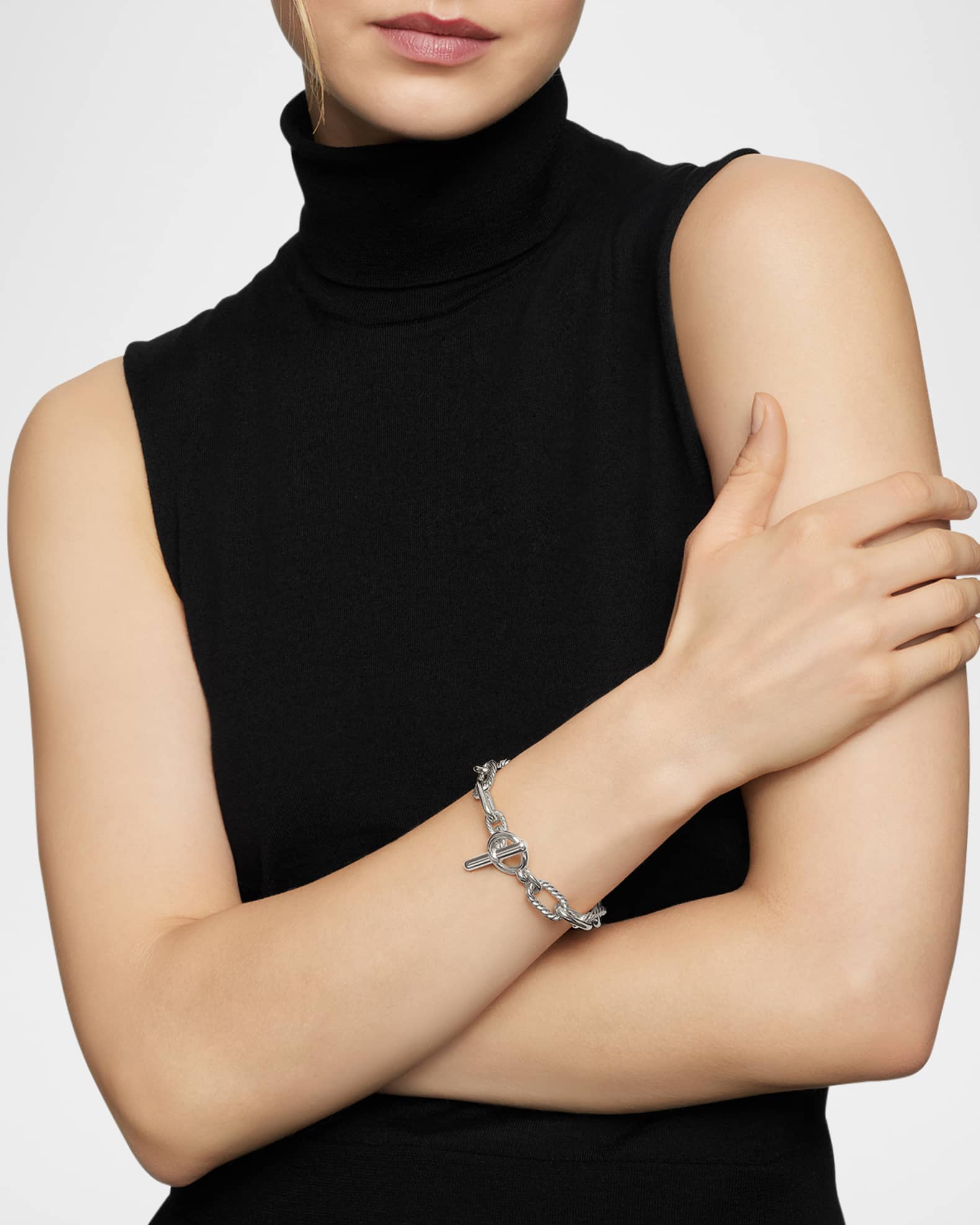 11mm DY Madison Toggle Chain Bracelet in Silver 1
