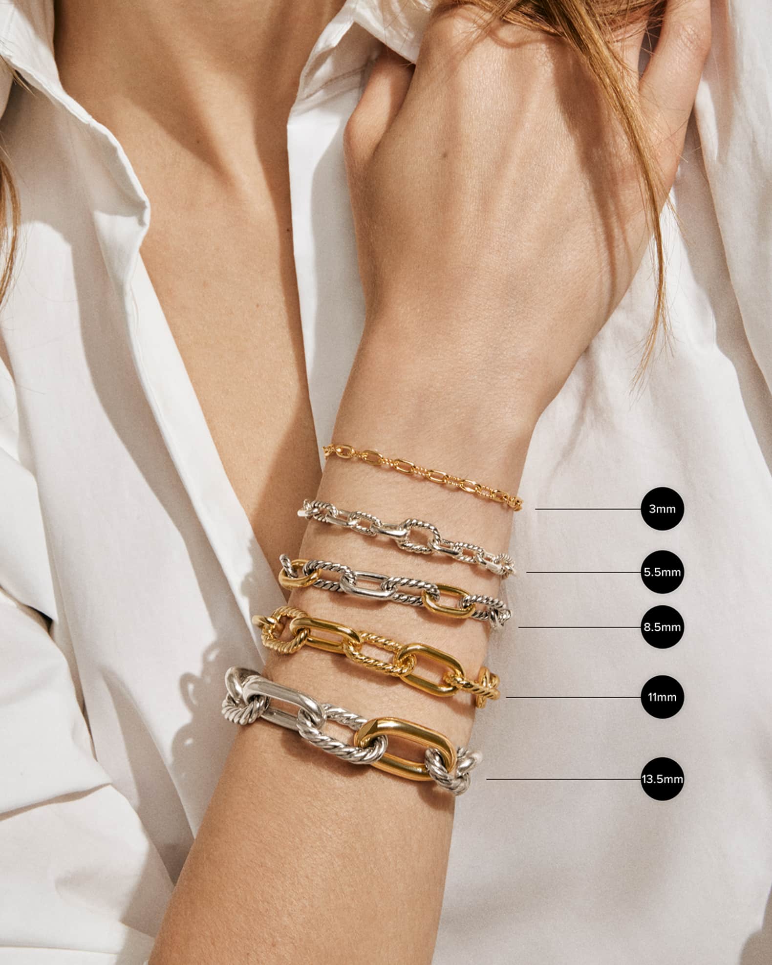 David Yurman 11mm DY Madison Toggle Chain Bracelet in Silver