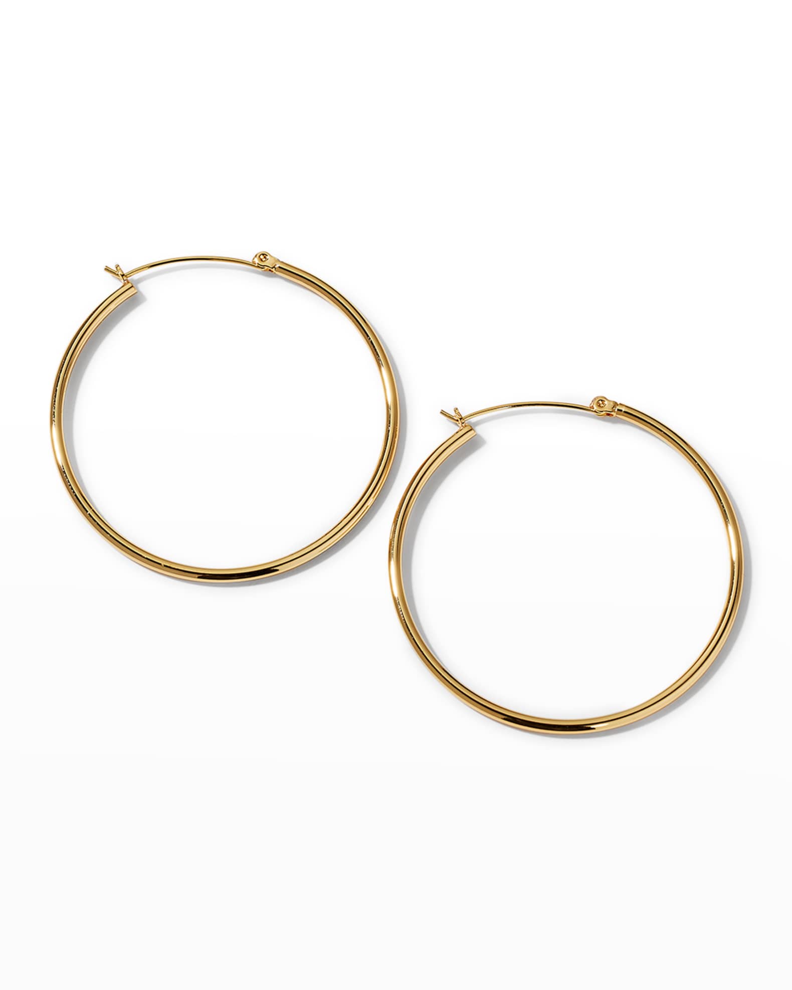 Gold-Plate Hinge Back Hoop Earrings 0