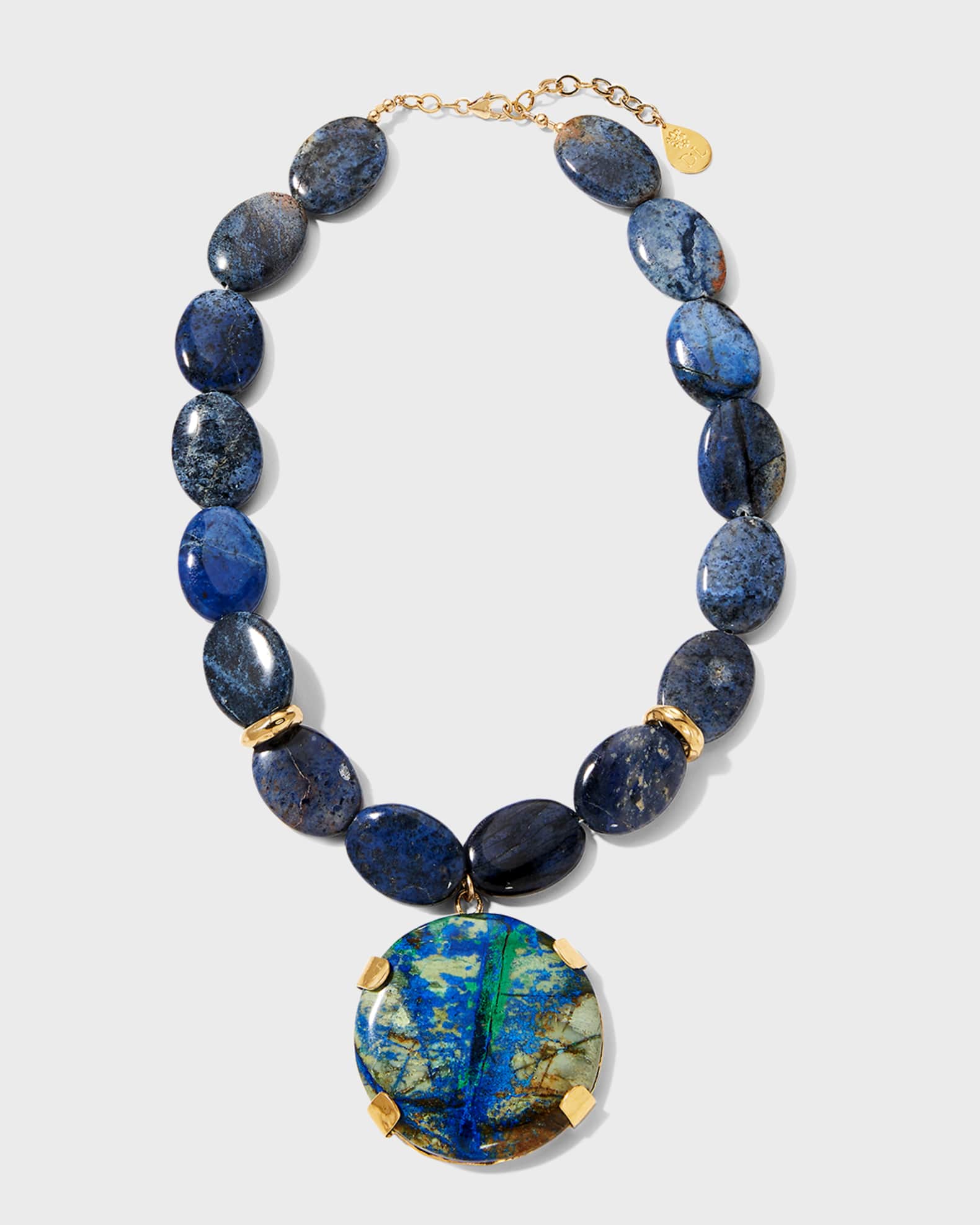 Devon Leigh Denim Lapis Azurite Pendant Necklace Neiman Marcus