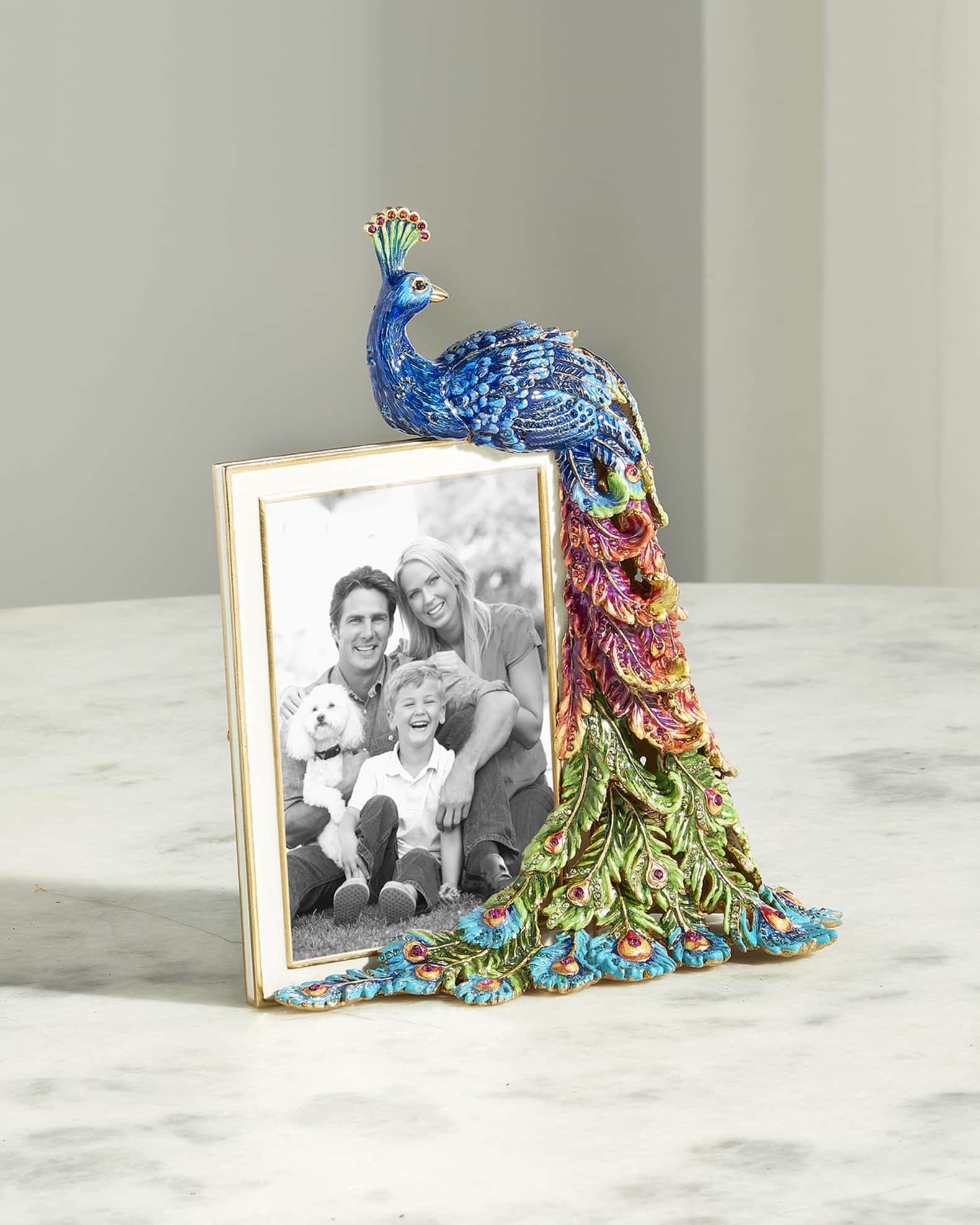 Jay Strongwater Rainbow Peacock Frame, 4" x 6" Neiman Marcus