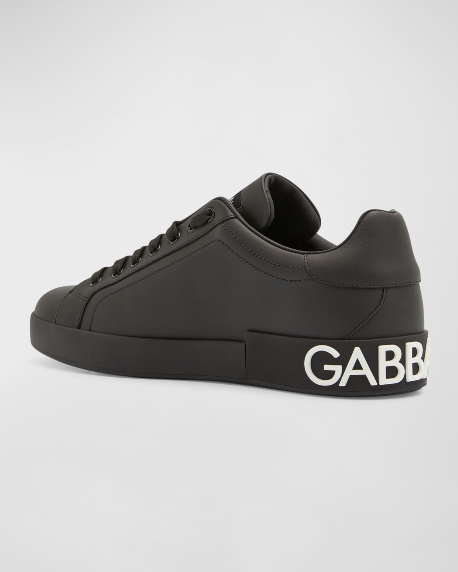 Dolce&Gabbana Men's Portofino Leather Low-Top Sneakers