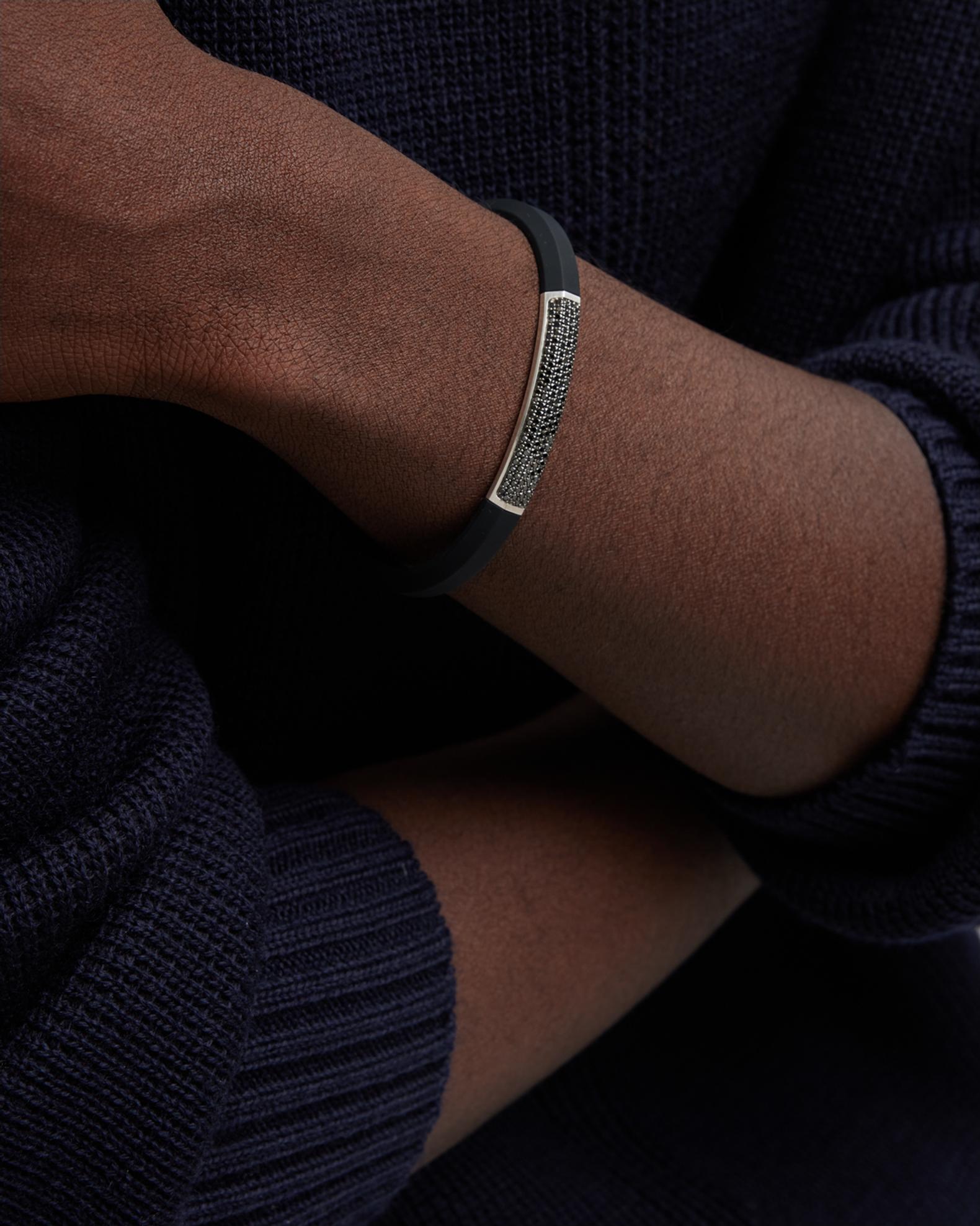 David Yurman 8mm Men's Streamline ID Rubber Bracelet | Neiman Marcus