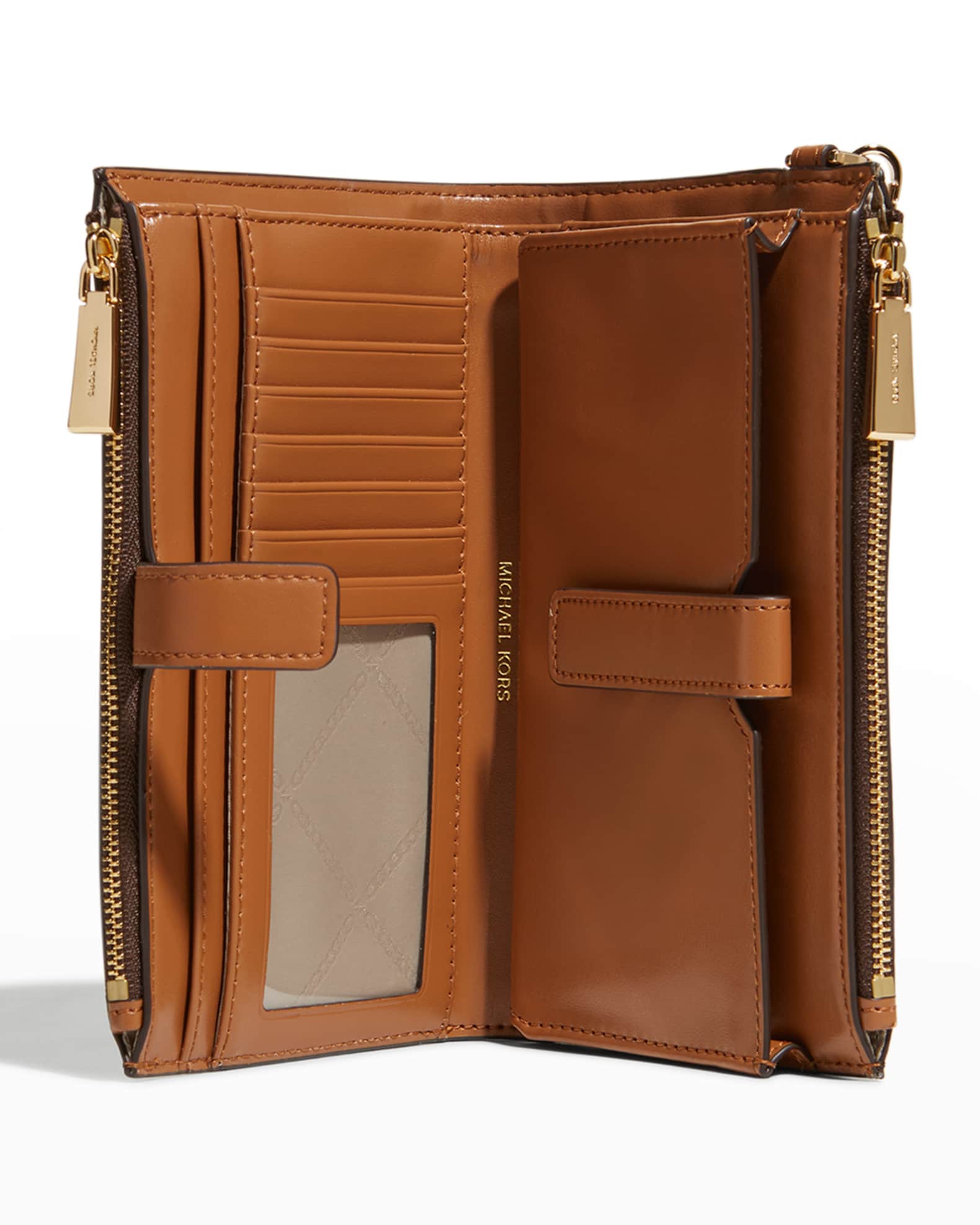 MICHAEL Michael Kors Double-Zip Monogram Bifold Wristlet Neiman