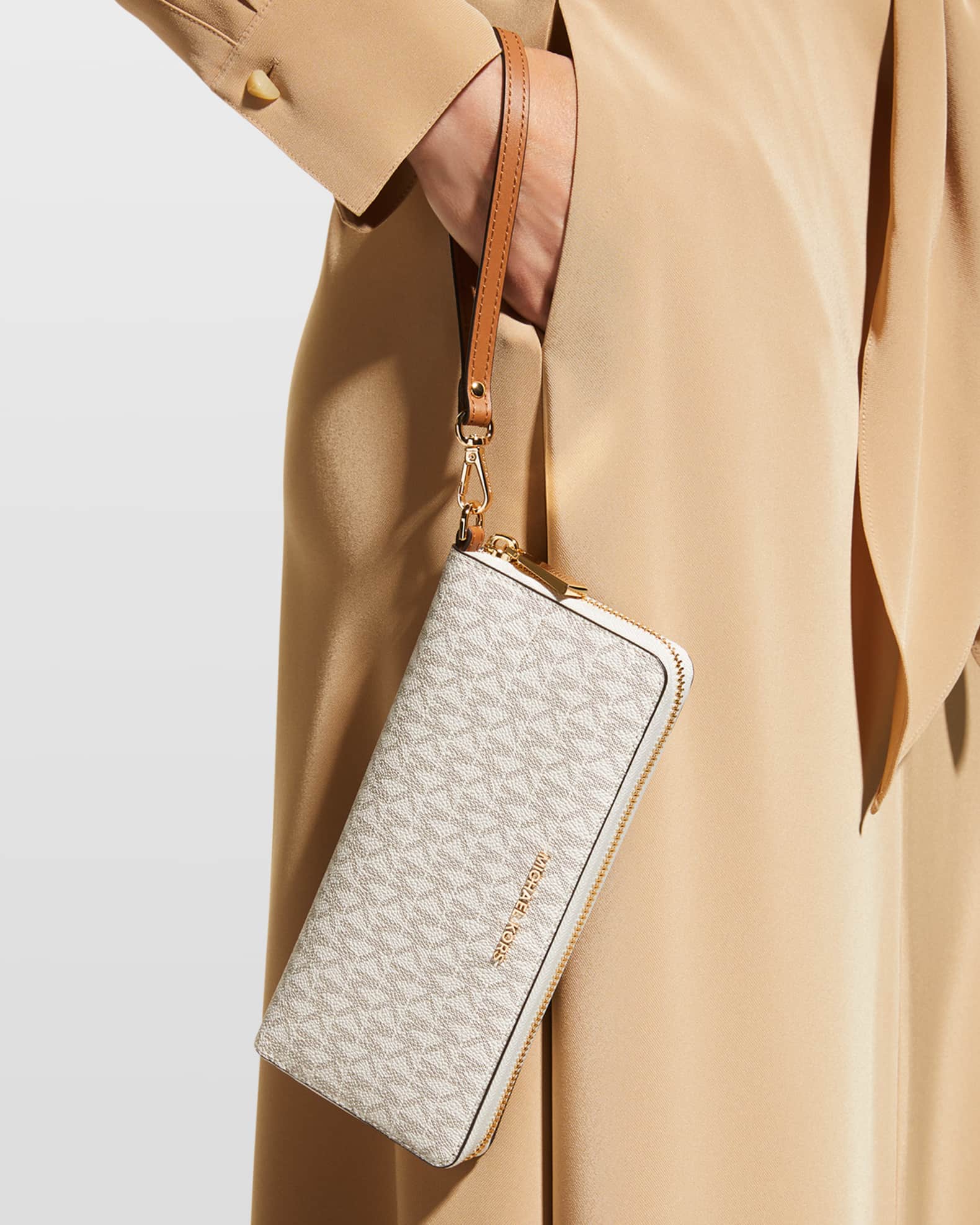 Monogram Zip Leather Continental Wallet