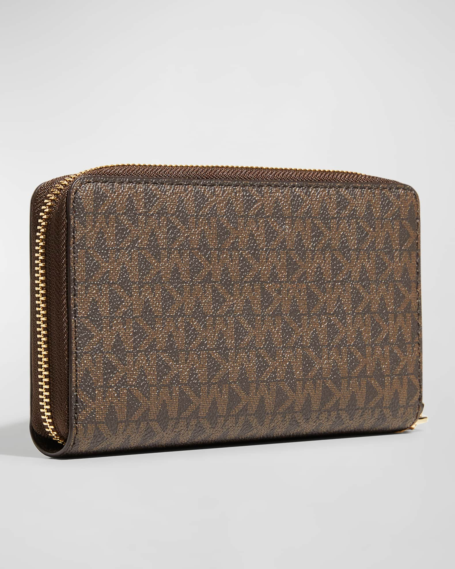 MICHAEL Michael Kors Monogram Zip Leather Wallet | Neiman Marcus