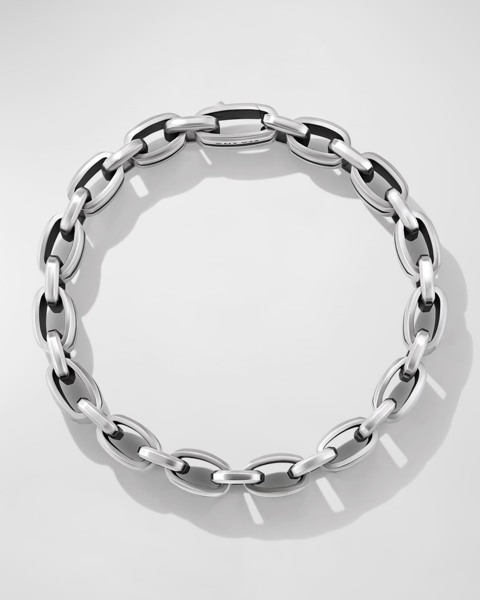 David Yurman Men's Deco Beveled Link Bracelet in Silver with Pavé