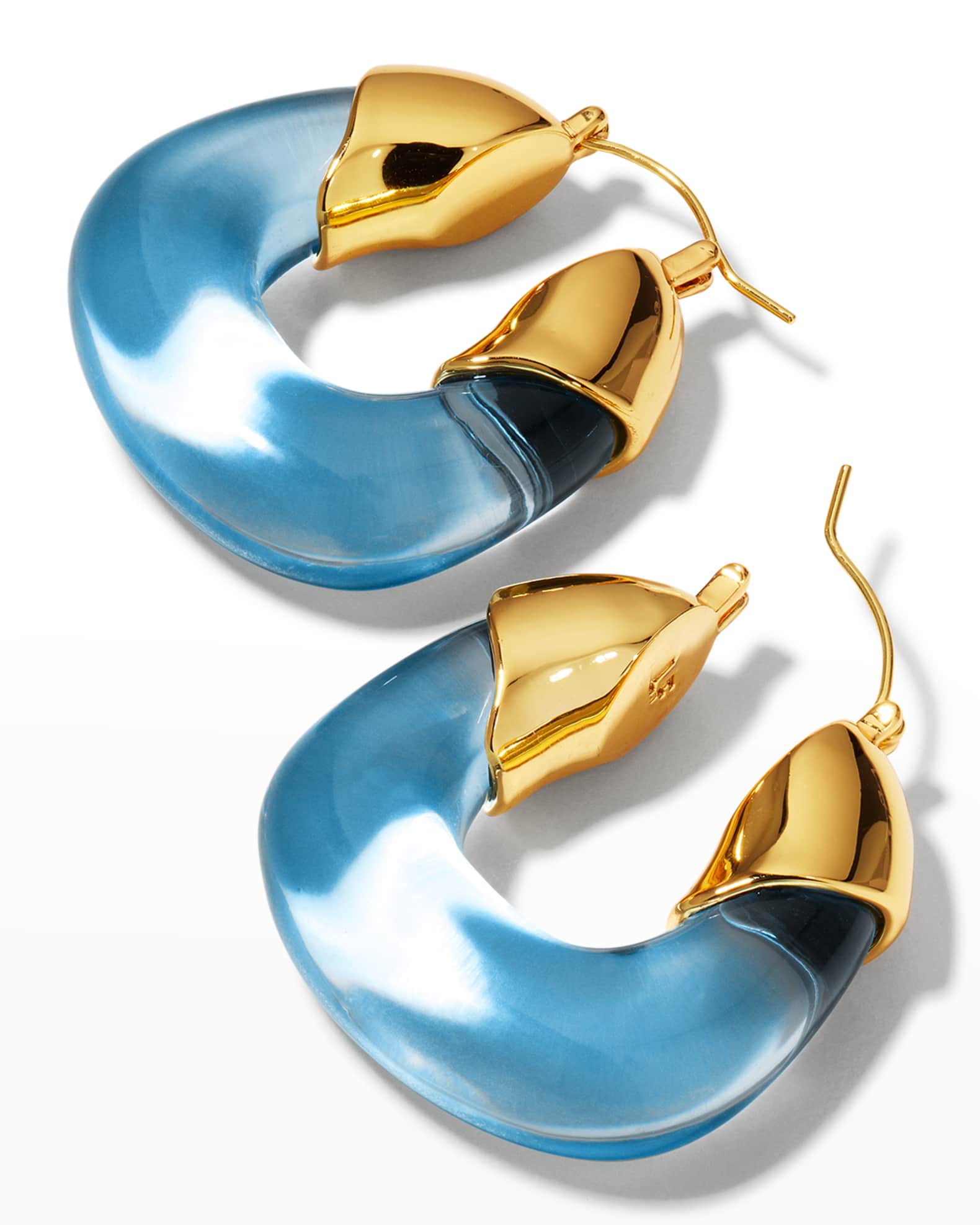Lizzie Fortunato Organic Hoop Earrings in Turquoise | Neiman Marcus