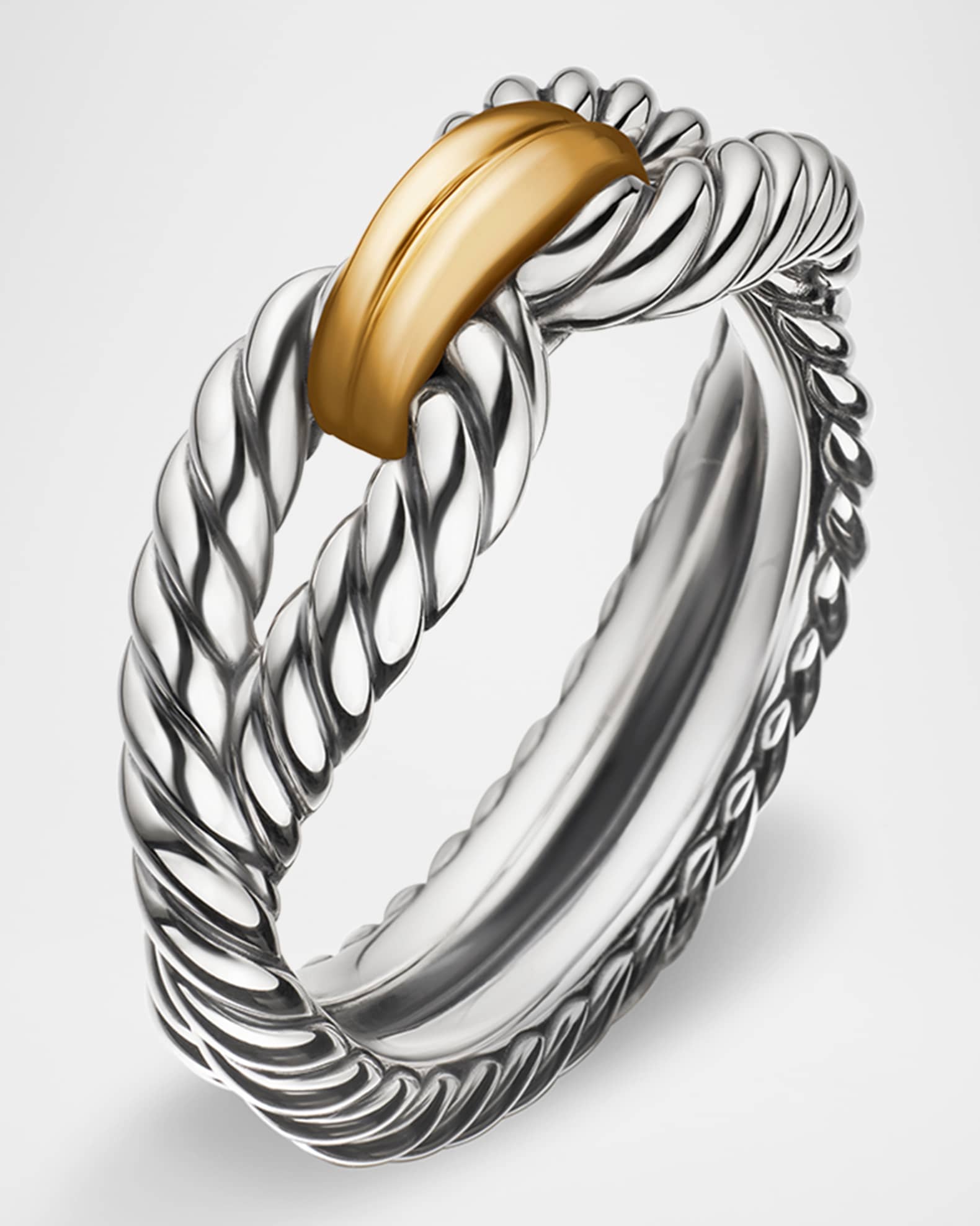 Cable loop ring sales with 18k gold