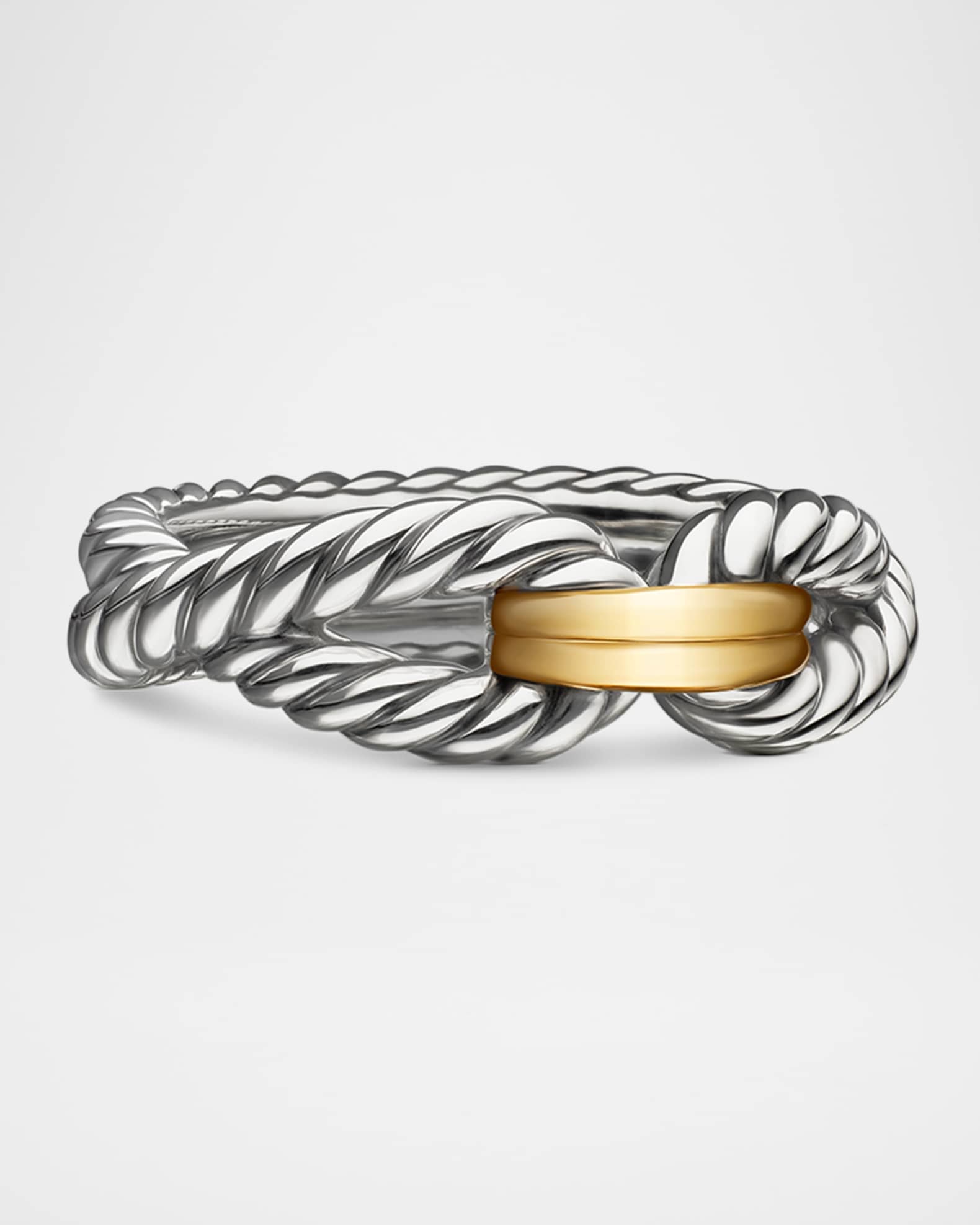 Cable Loop Ring in Silver with 18K Gold, 8mm 0
