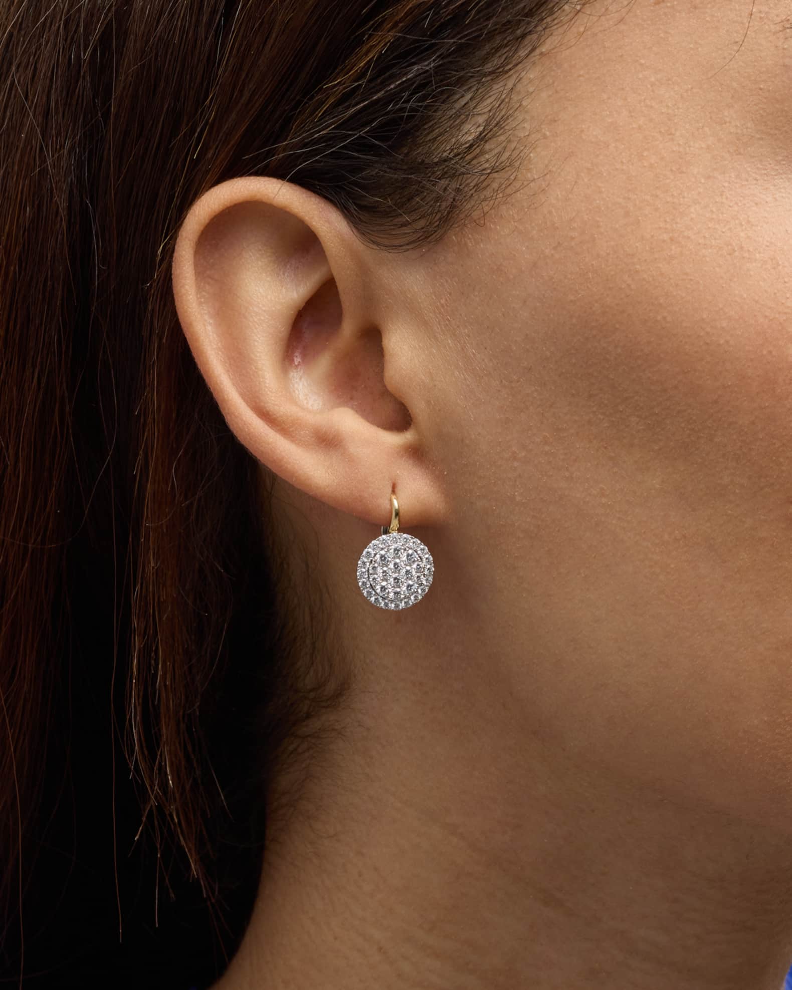 Large Round Firenze II Diamond Cluster Earrings 1