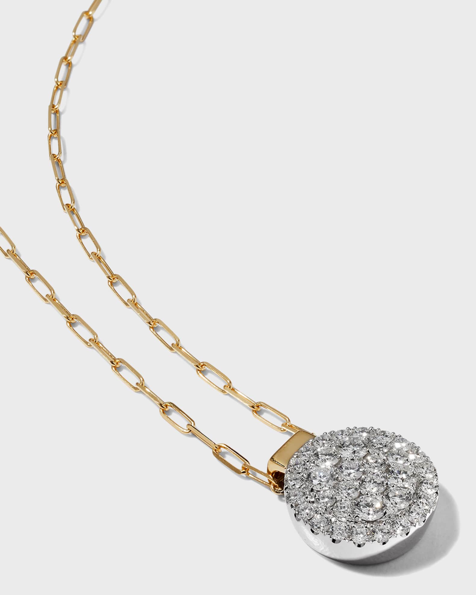 Medium 2 Round Firenze II Diamond Cluster Necklace 1