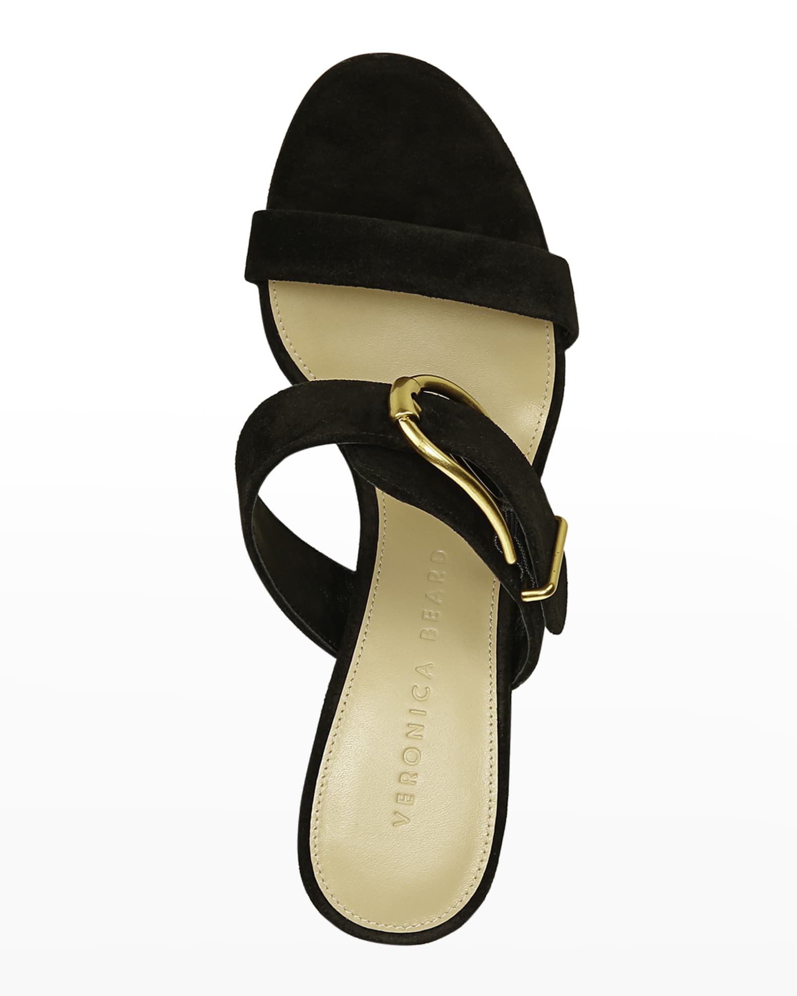 Veronica Beard Griddley Suede Buckle Slide Sandals | Neiman Marcus