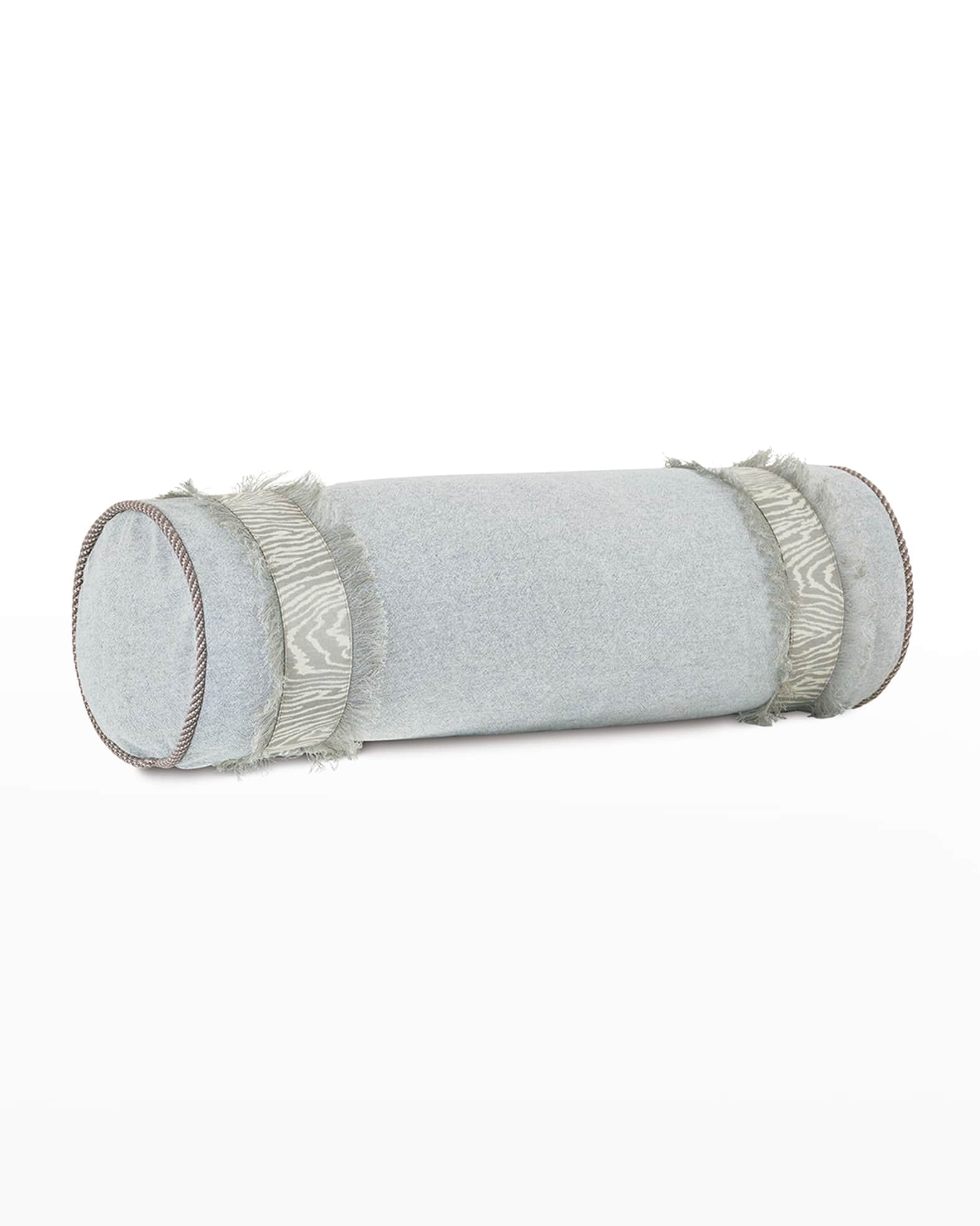 Vintage Linen Fringe Bolster in Nutmeg main image 1