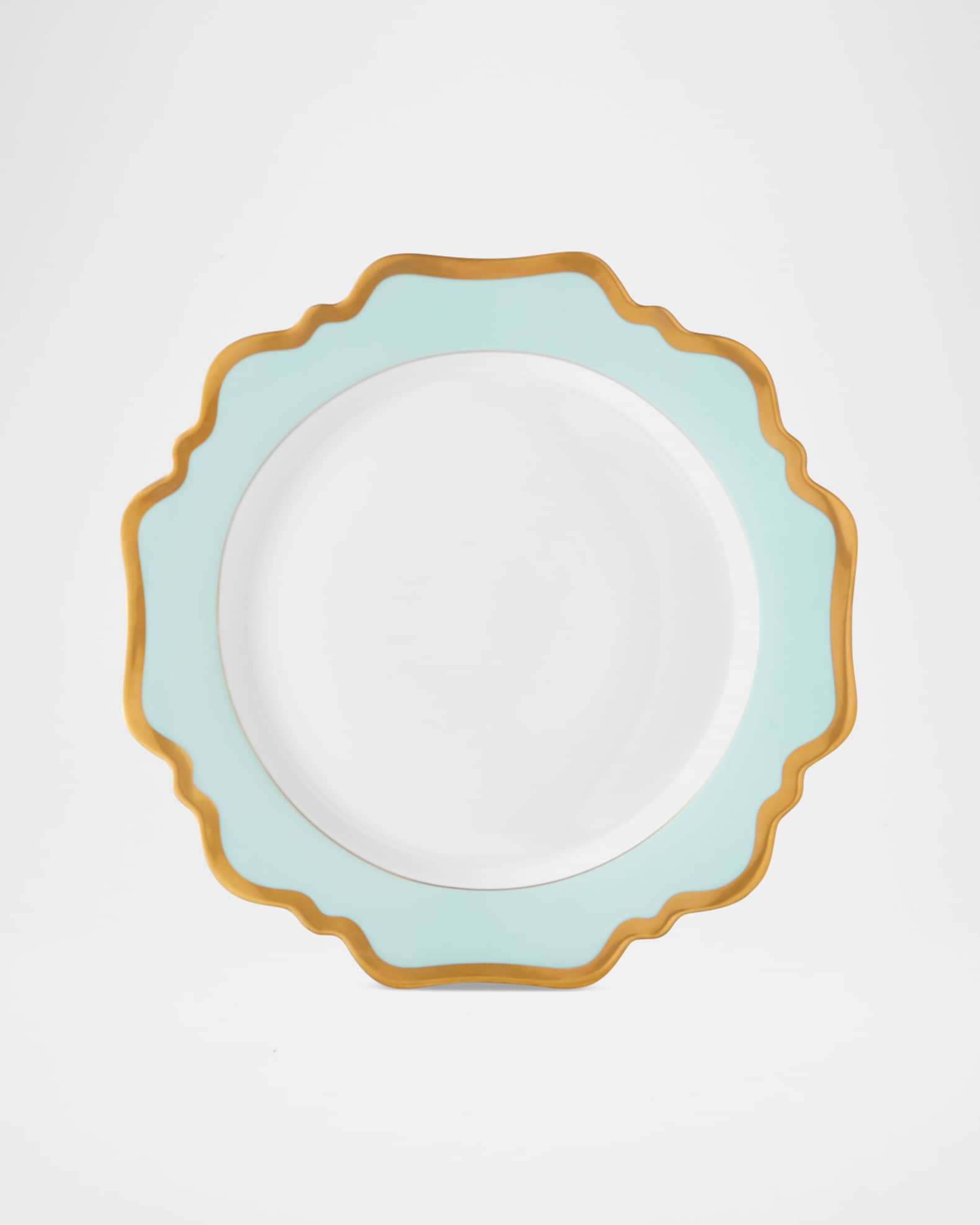Aqua Rimmed Dinner Plate 1