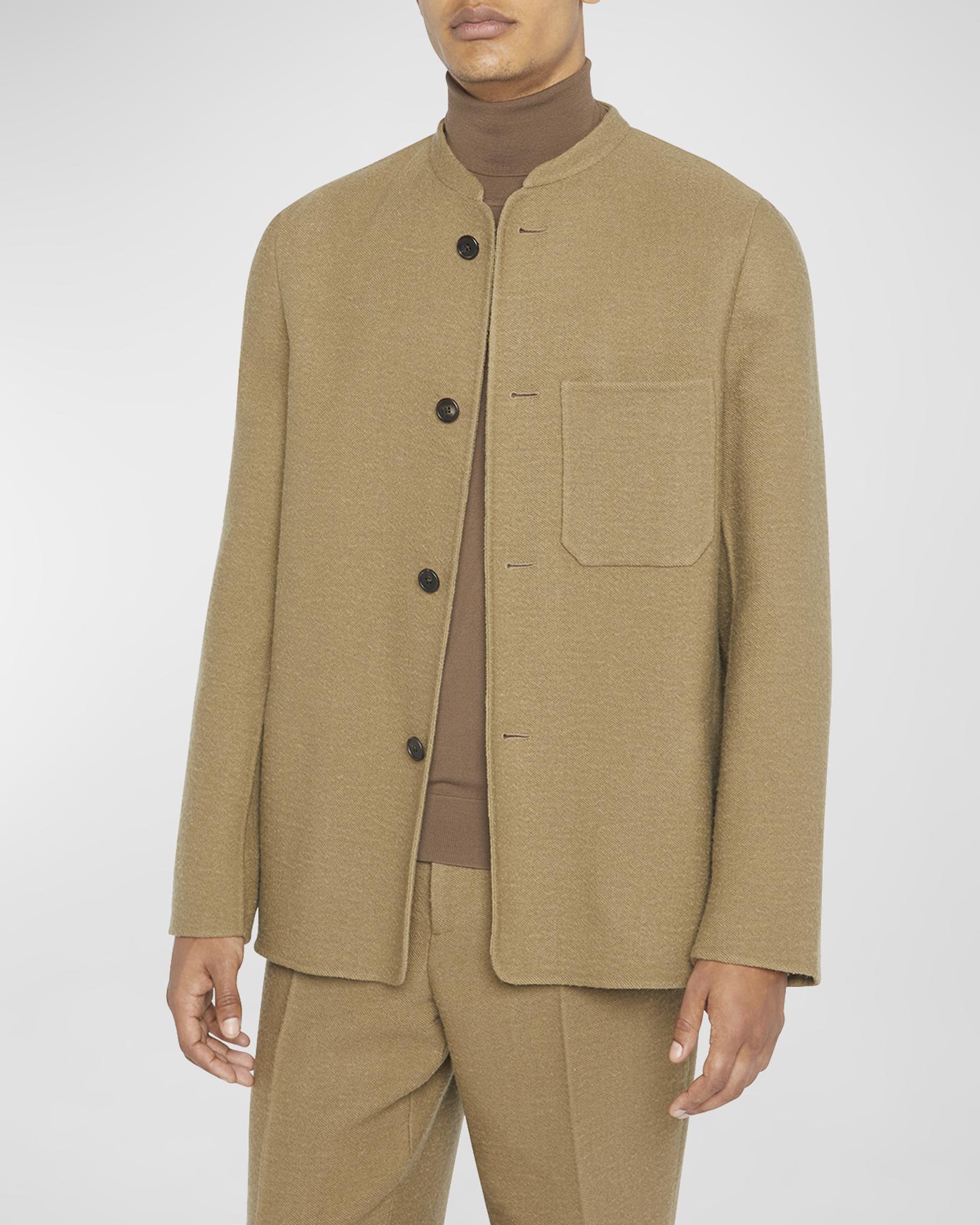 THE ROW Men's Everett Band-Collar Jacket | Neiman Marcus