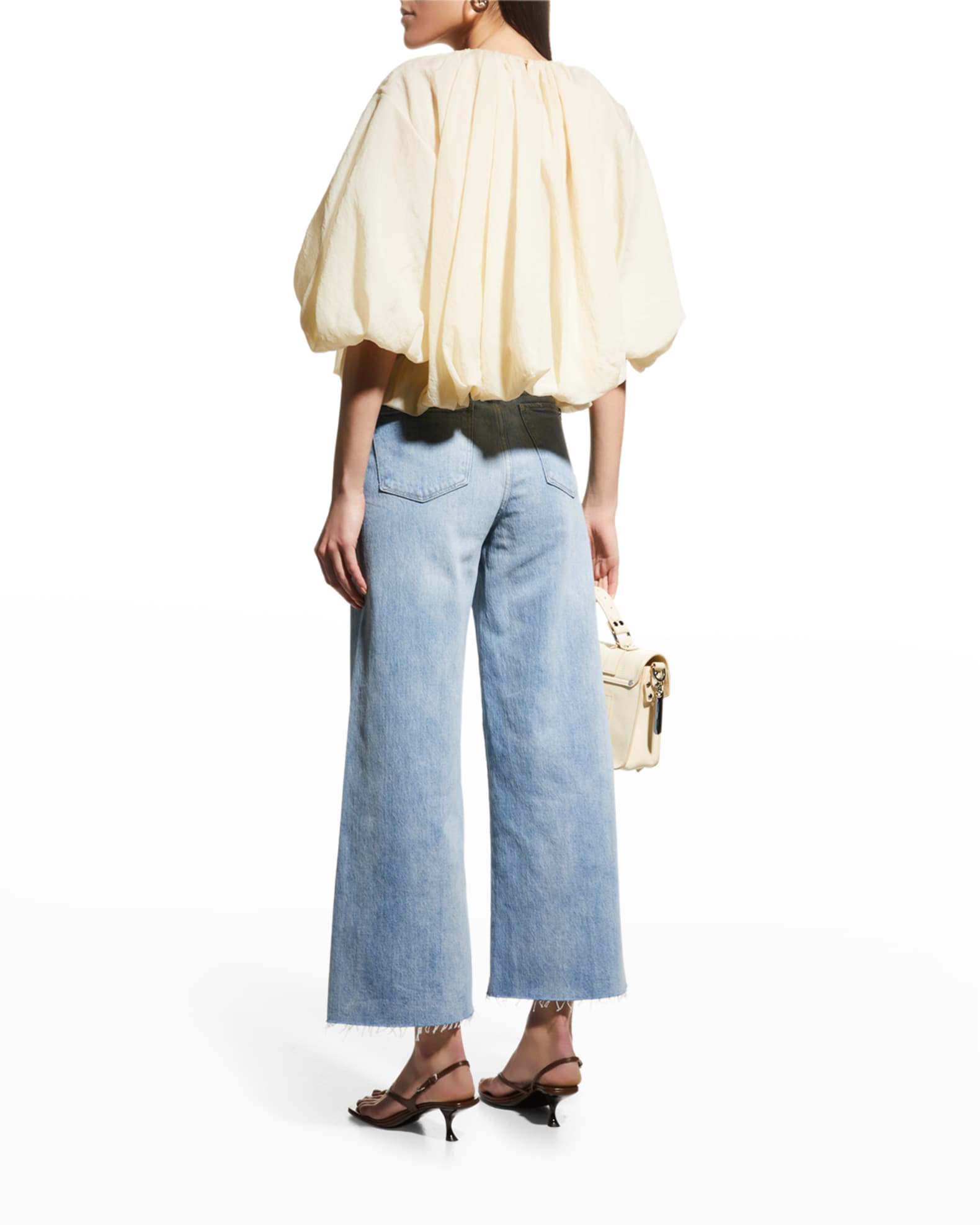 Joe's Jeans The Mia WideLeg Ankle Jeans with Raw Hem Neiman Marcus