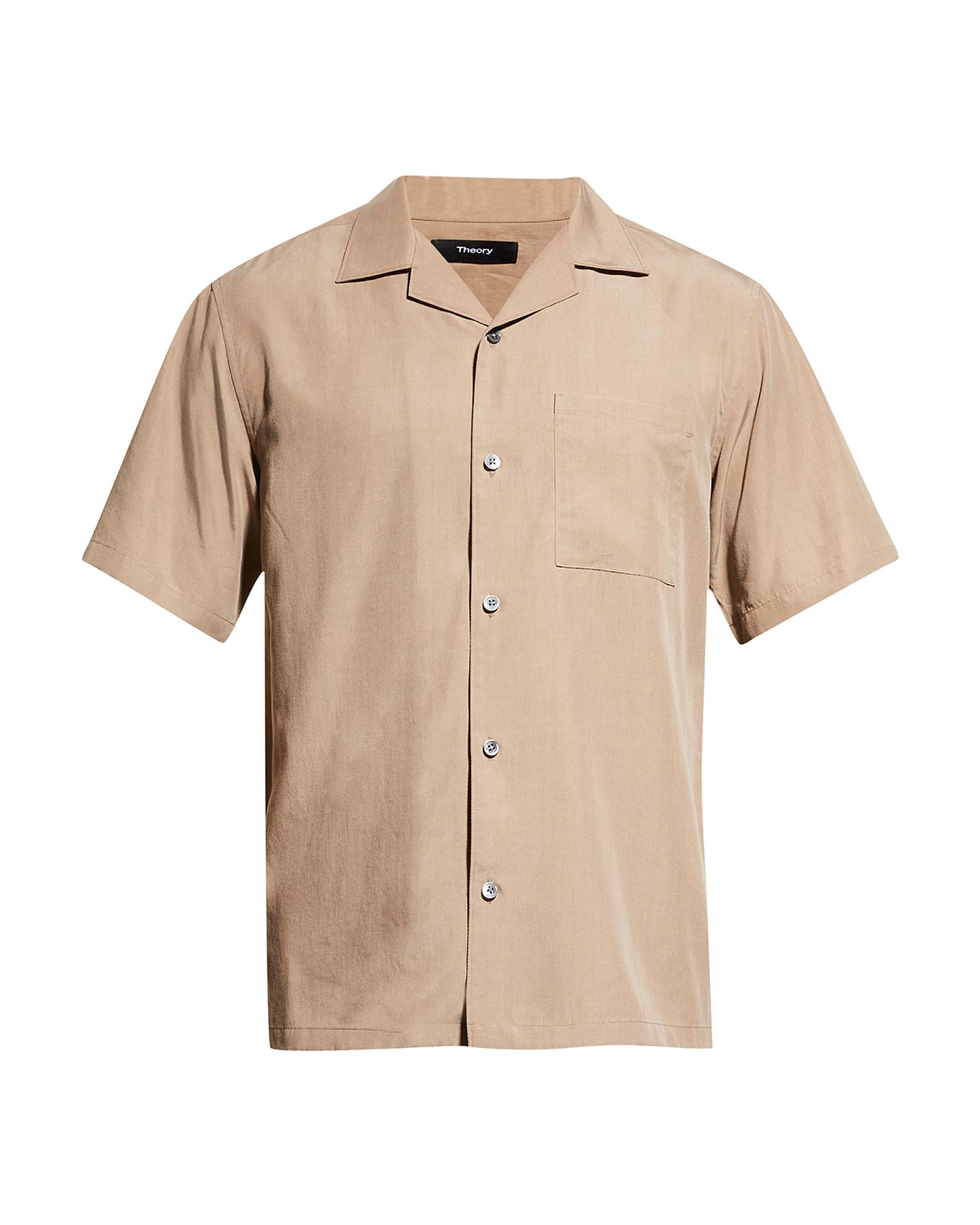 Theory Men's Noll Short Sleeve Button-Down Shirt - Lightweight Lyocell Camp Collar - View #13