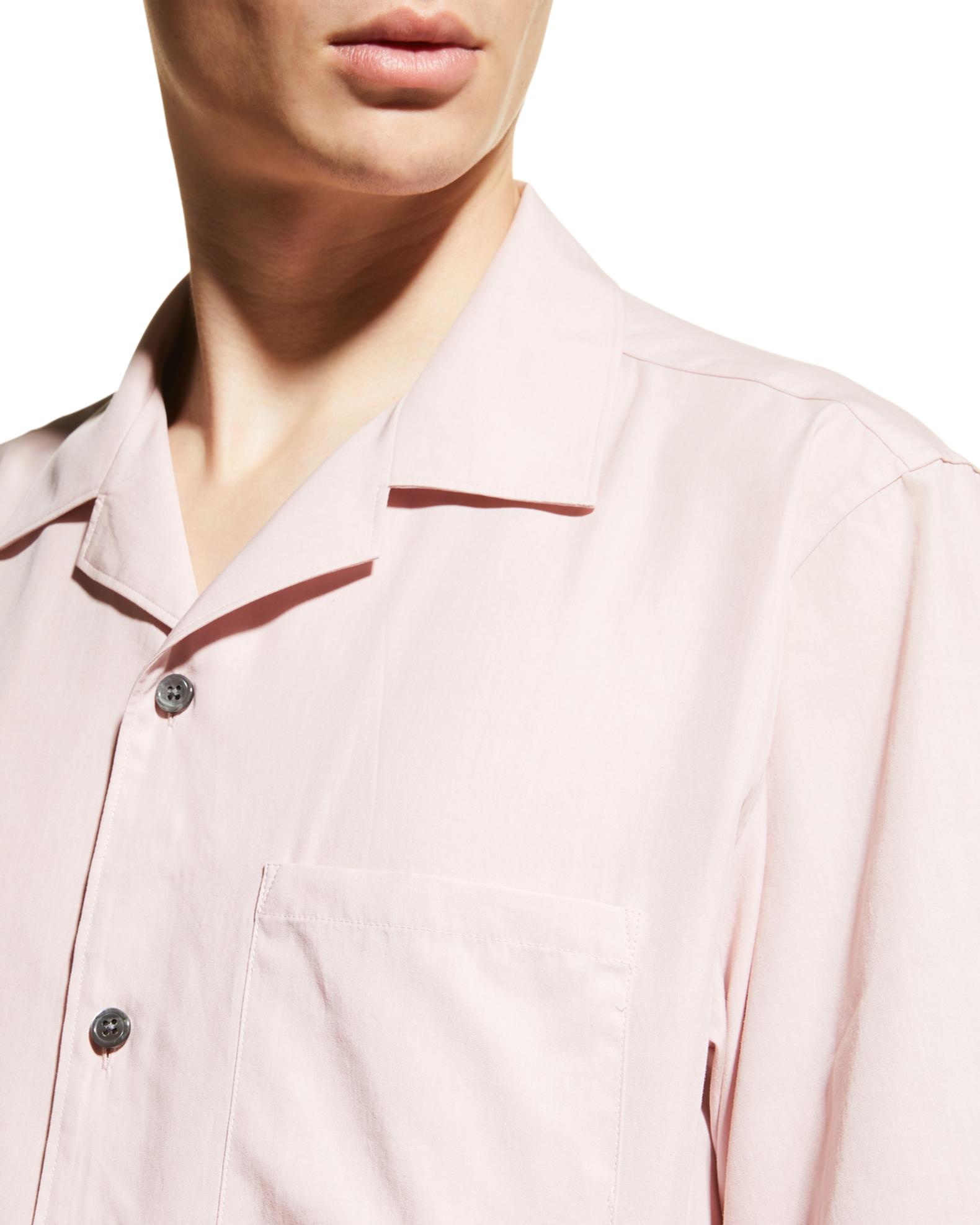 Theory Men's Noll Short Sleeve Button-Down Shirt - Lightweight Lyocell Camp Collar - View #7
