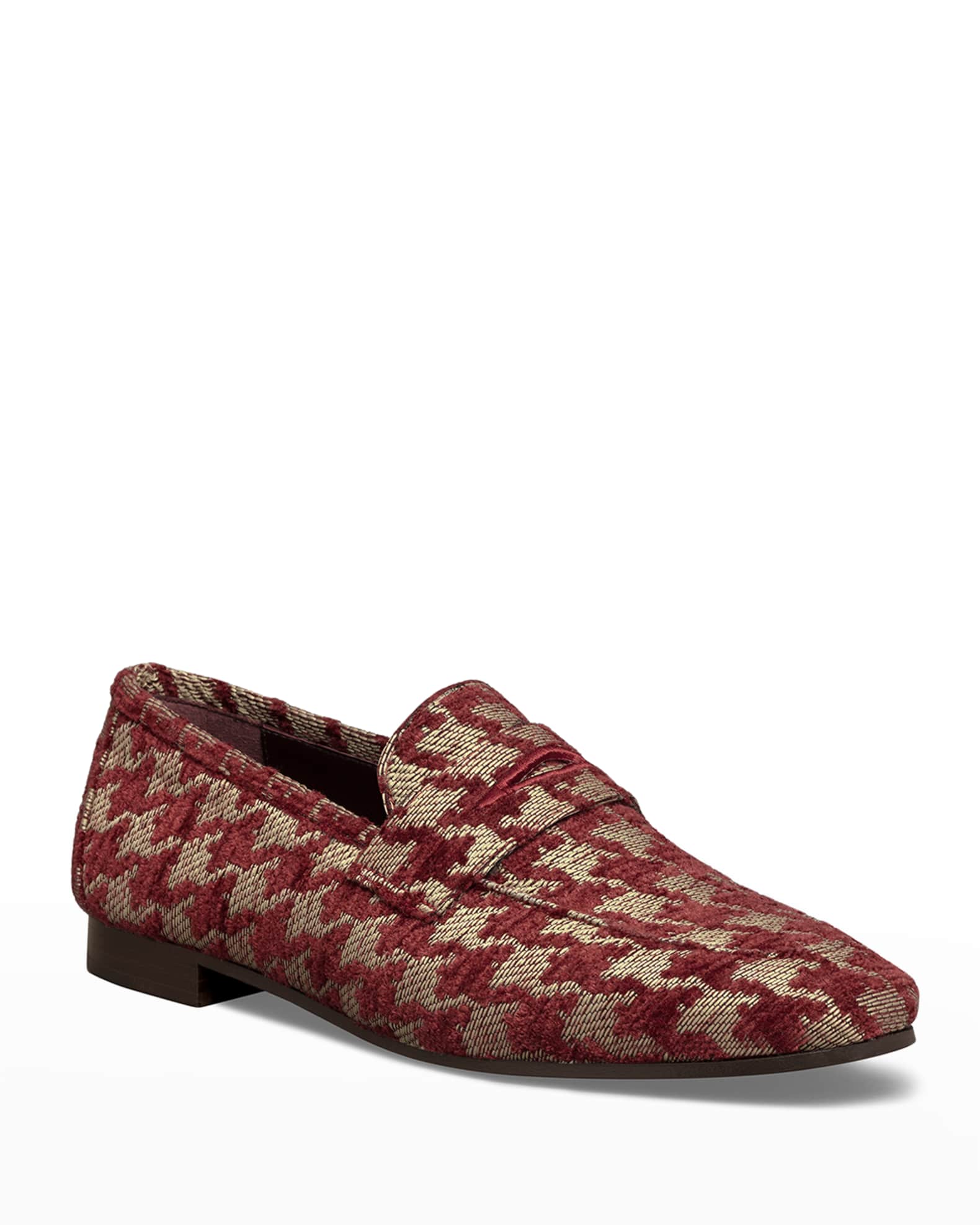 Houndstooth Flat Penny Loafers 1