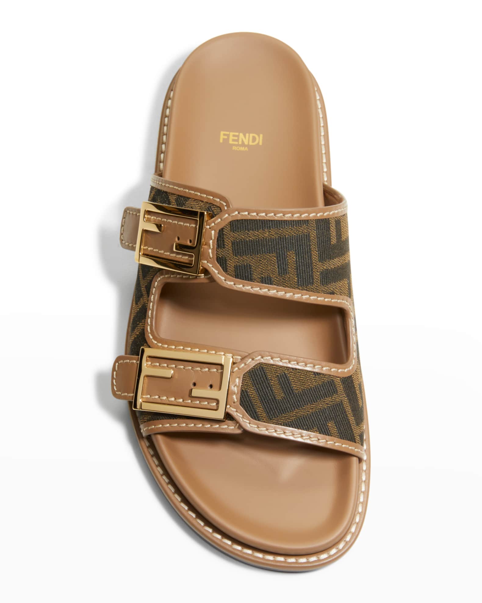 Fendi 2 strap sandals hotsell