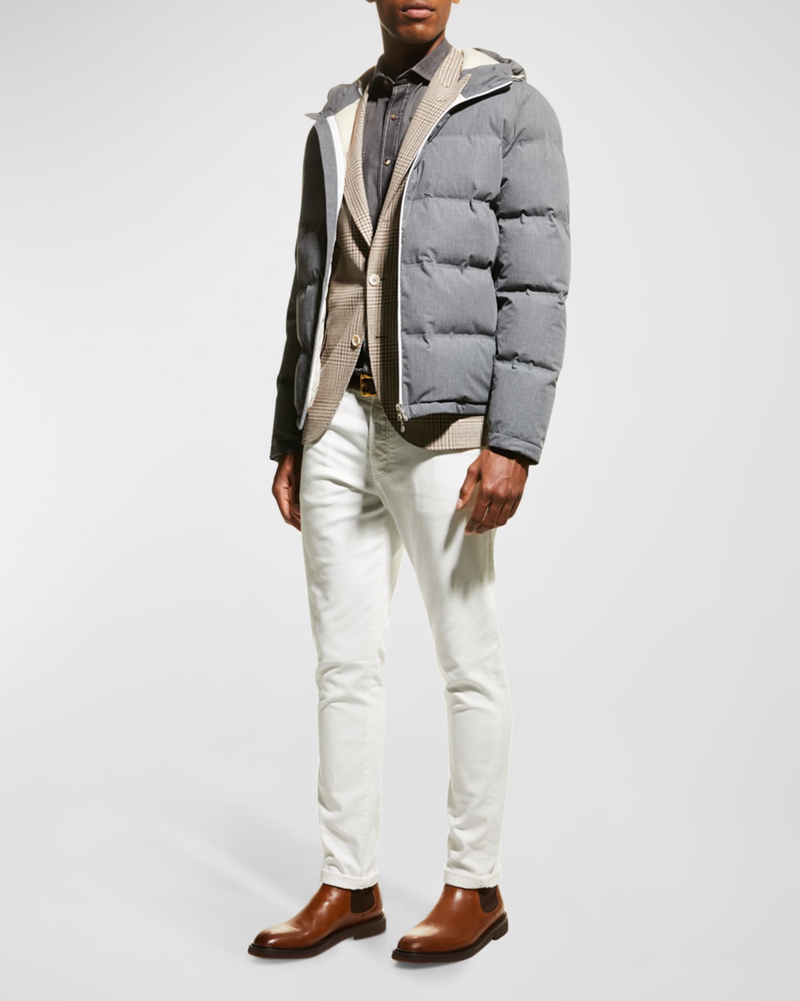 Brunello Cucinelli Men's Quilted Puffer Jacket | Neiman Marcus