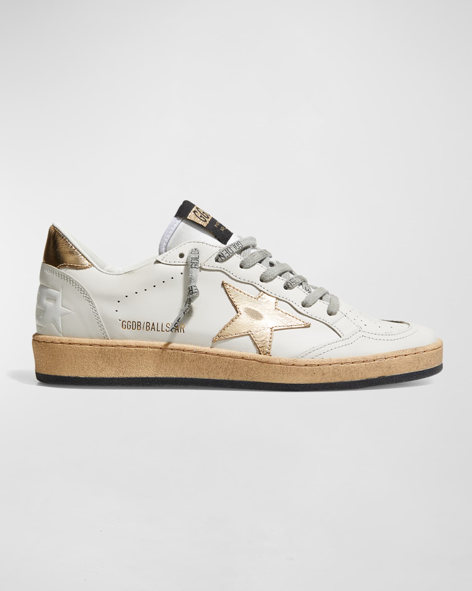 Golden Goose Ballstar Mixed Leather Low-Top Sneakers | Neiman Marcus