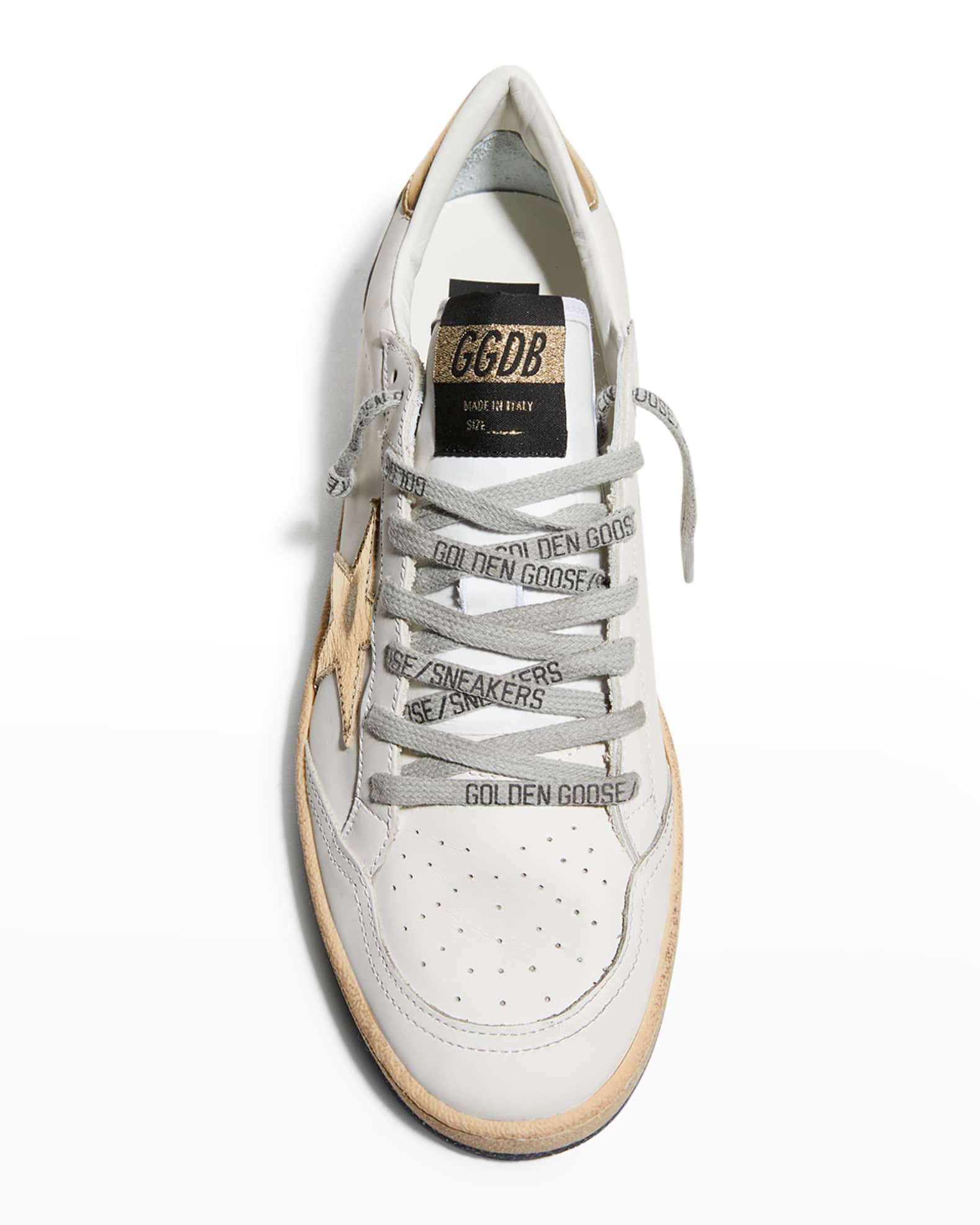 Golden Goose Ballstar Mixed Leather Low-Top Sneakers