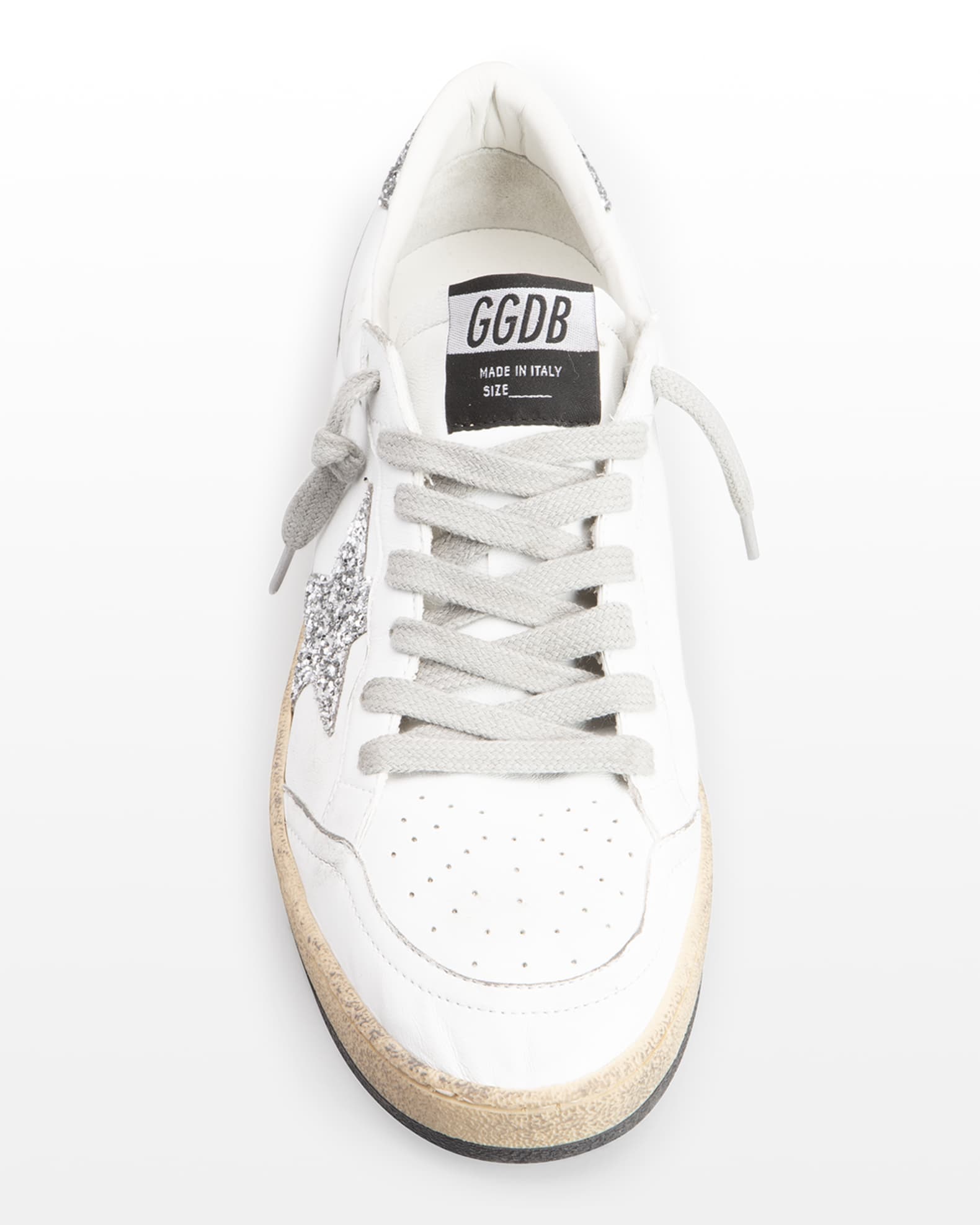 Golden Goose Ballstar Leather Glitter Sneakers | Neiman Marcus