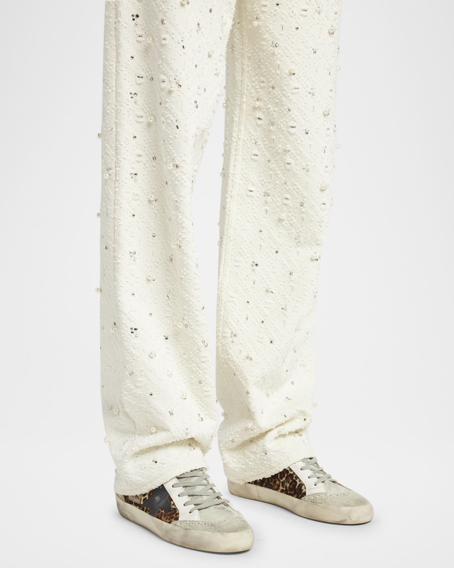 Golden Goose Mid Star Leopard-Print Leather Sneakers | Neiman Marcus