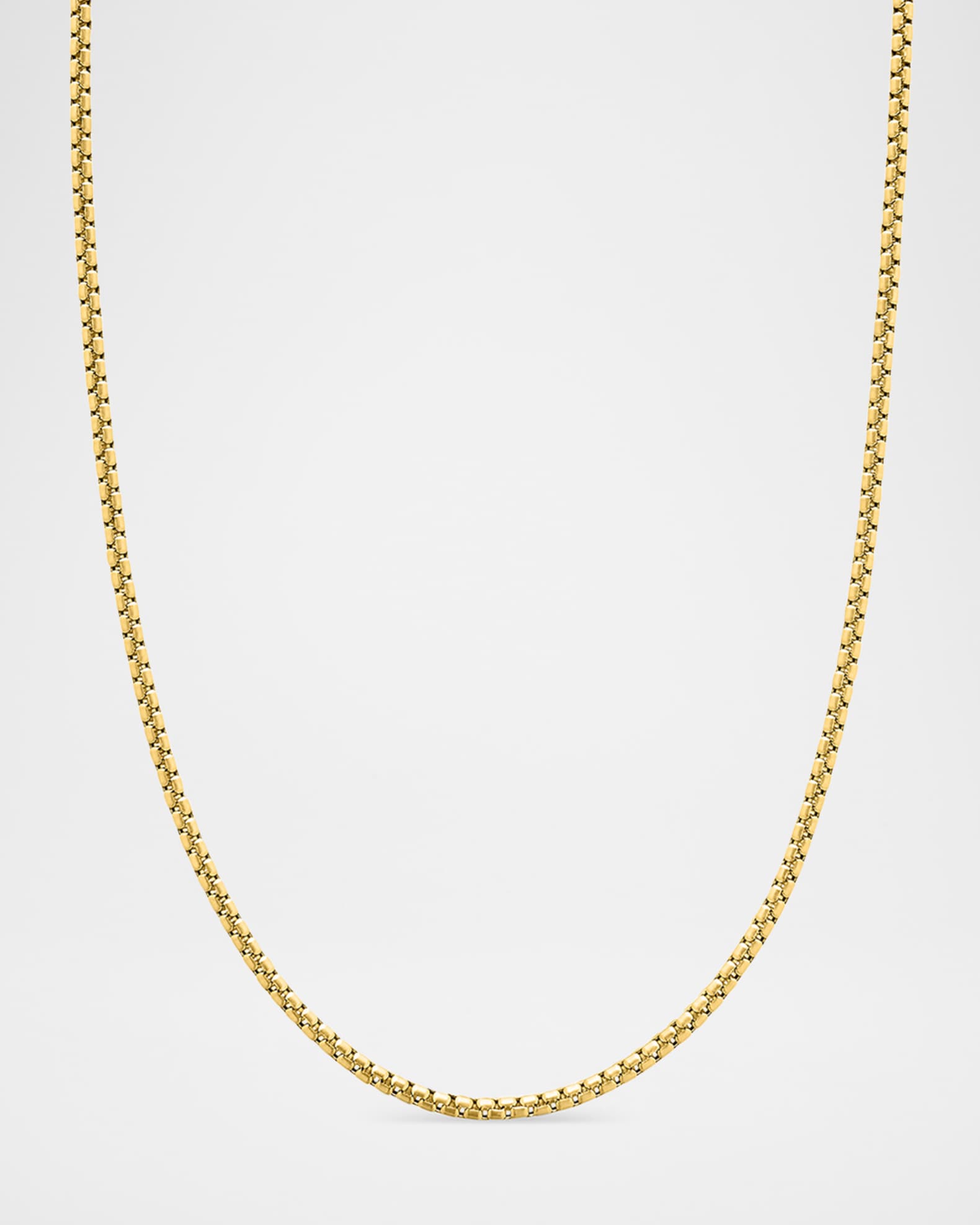 David Yurman Men's Box Chain Necklace in Brushed 18K Gold, 2.7mm
