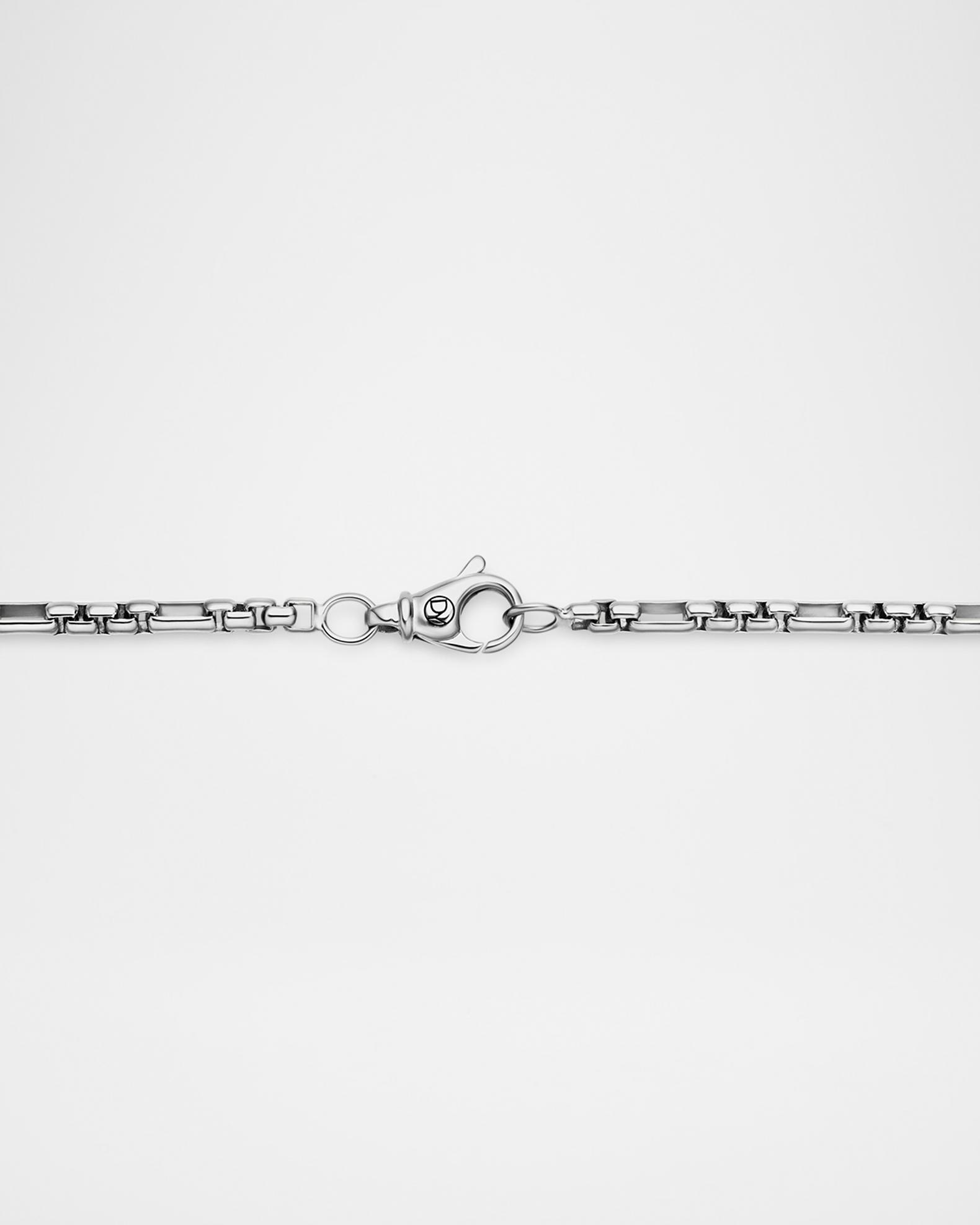 Men's Stainless Steel Box Link Chain Necklace - 3mm Smooth, Lobster Clasp, 22"