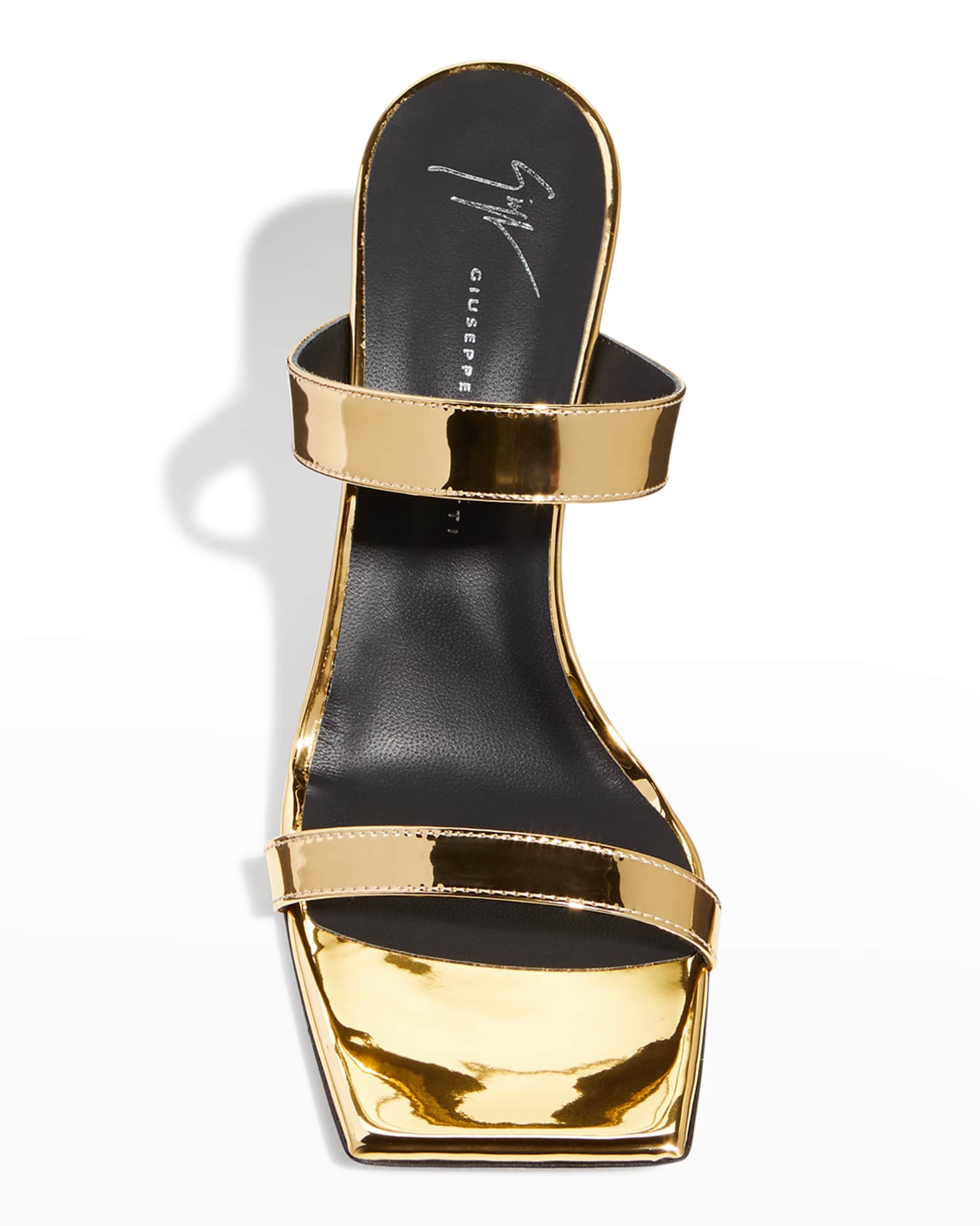 Giuseppe Zanotti Metallic Dual-Buckle Slide Sandals | Neiman Marcus