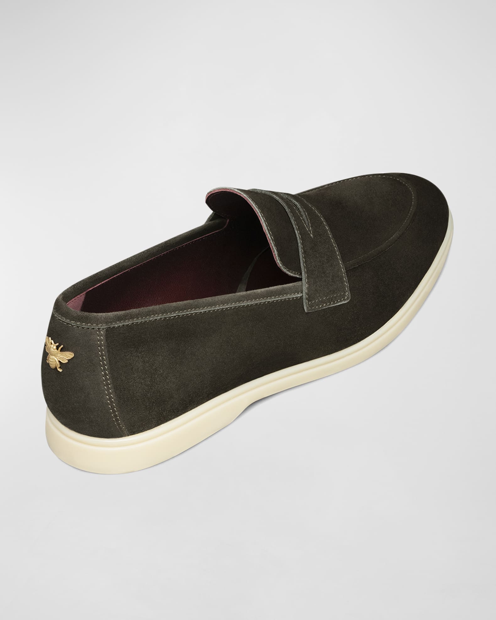 Bougeotte Suede Sporty Penny Loafers Neiman Marcus