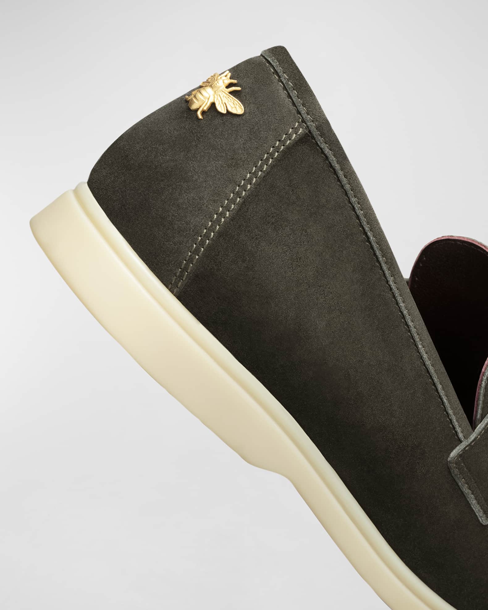 Bougeotte Suede Sporty Penny Loafers Neiman Marcus