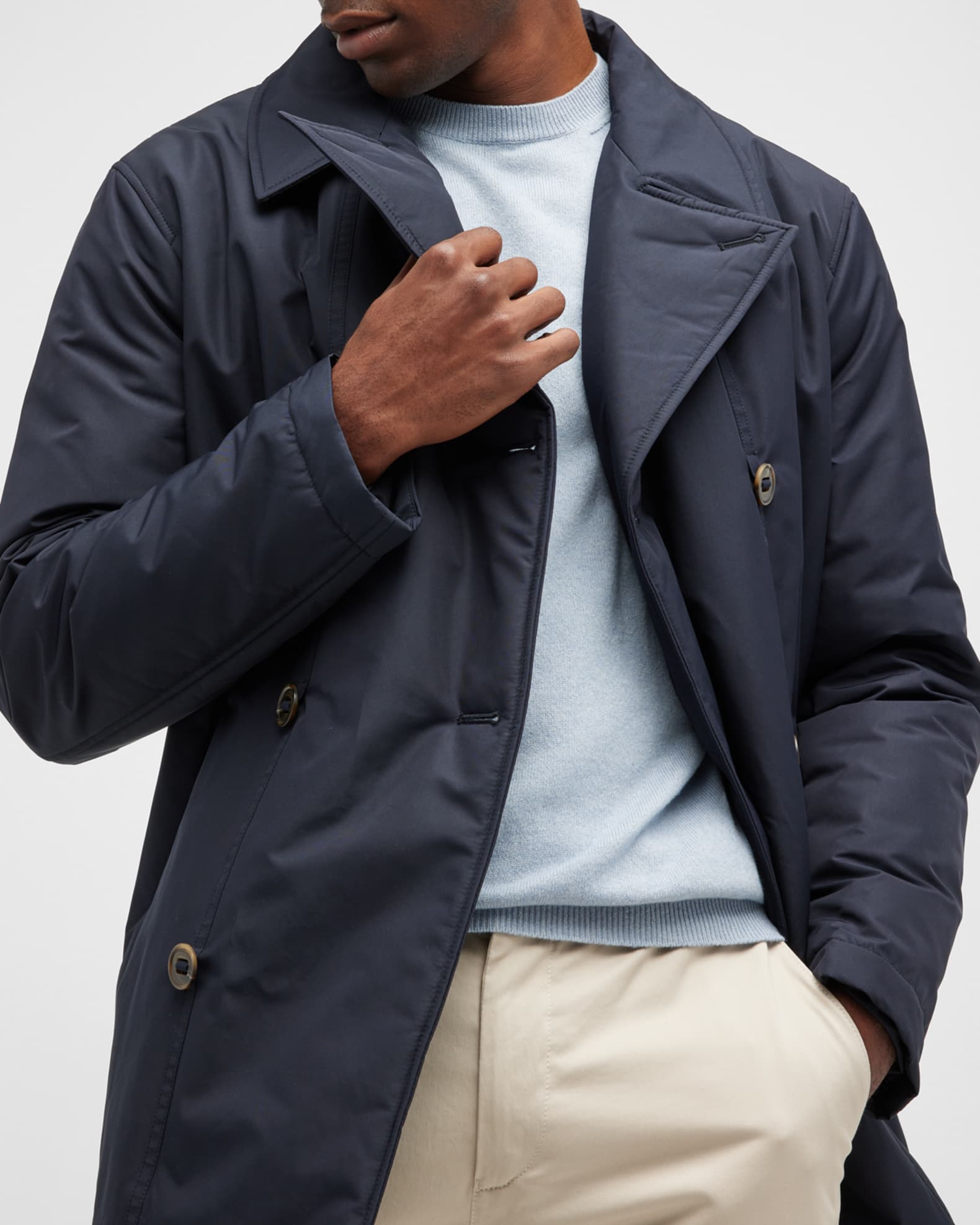 Canali Men's DoubleBreasted Peacoat Neiman Marcus