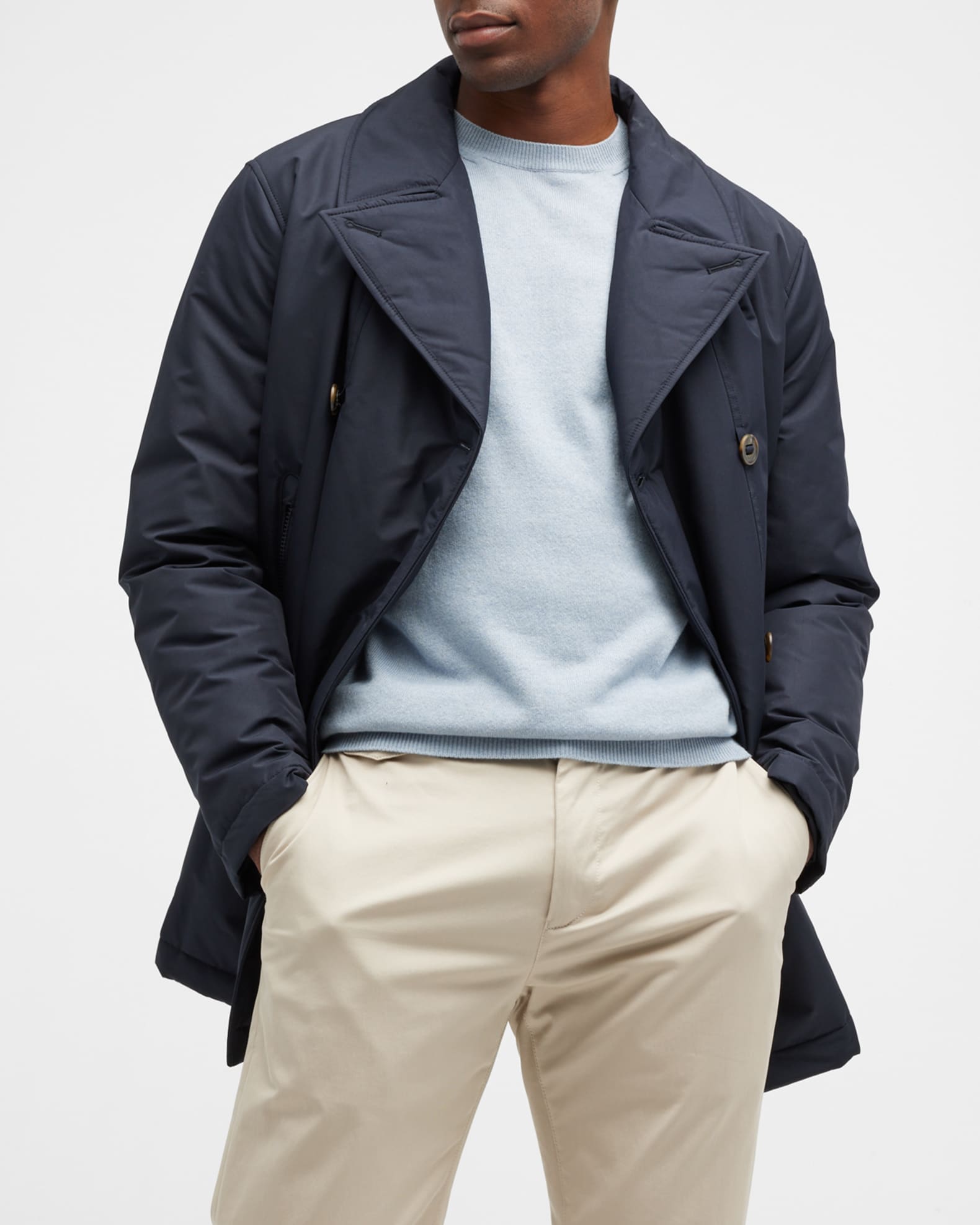 Canali Men's DoubleBreasted Peacoat Neiman Marcus