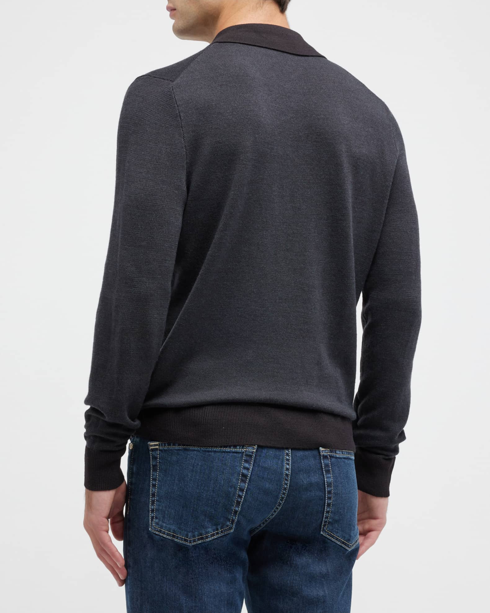 Canali Men's Wool Polo Shirt | Neiman Marcus