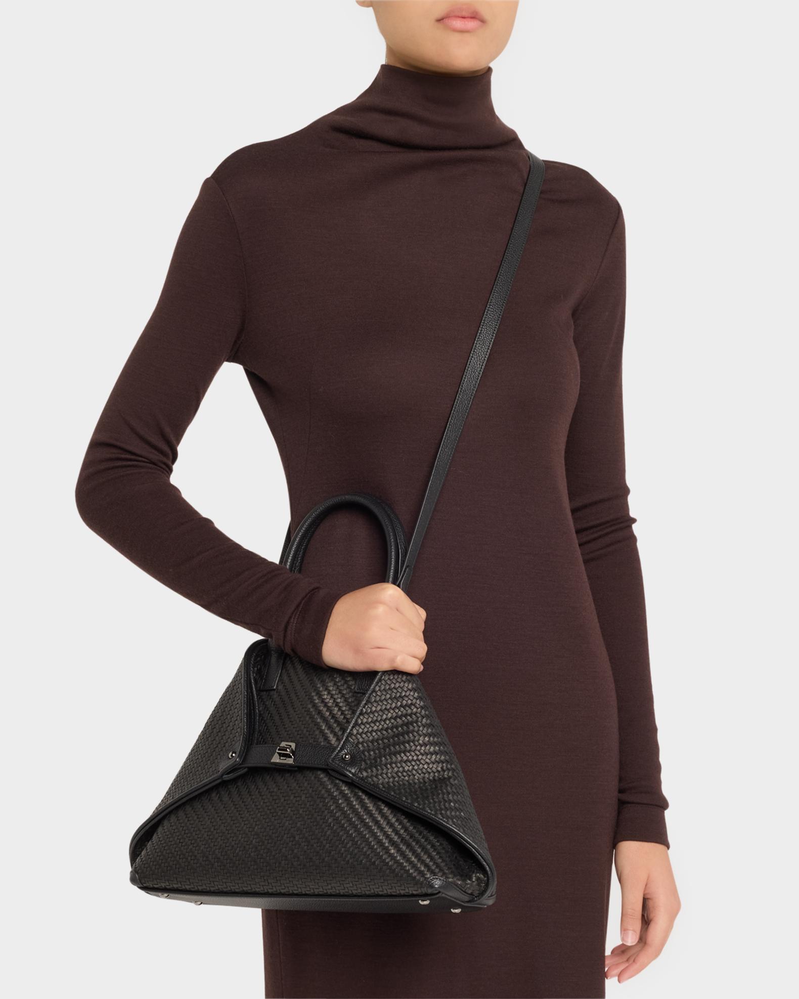 Akris Ai Small Plaid Braided Top-Handle Bag | Neiman Marcus