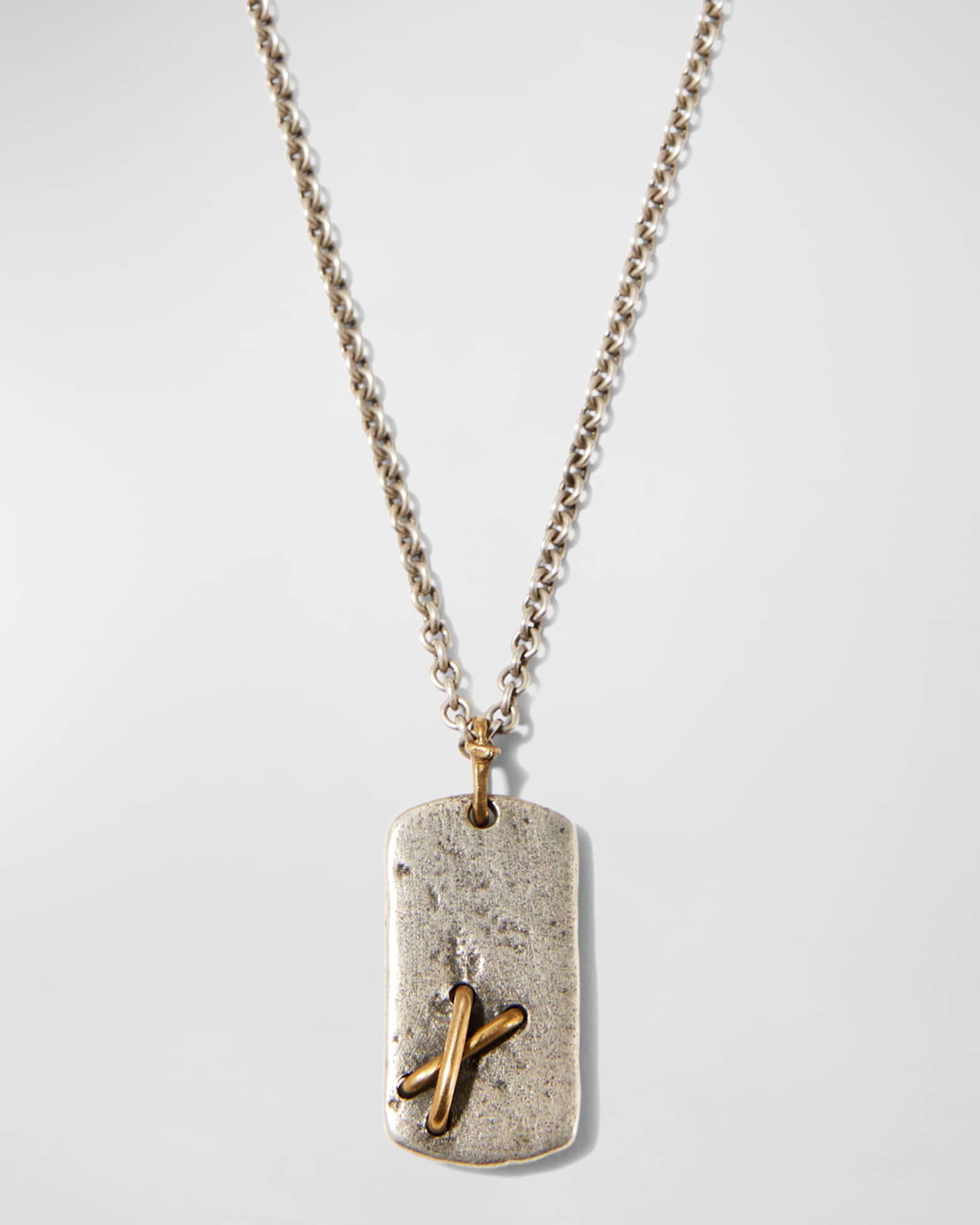 Men's Wrap Dog Tag Pendant Necklace, 24"L 0