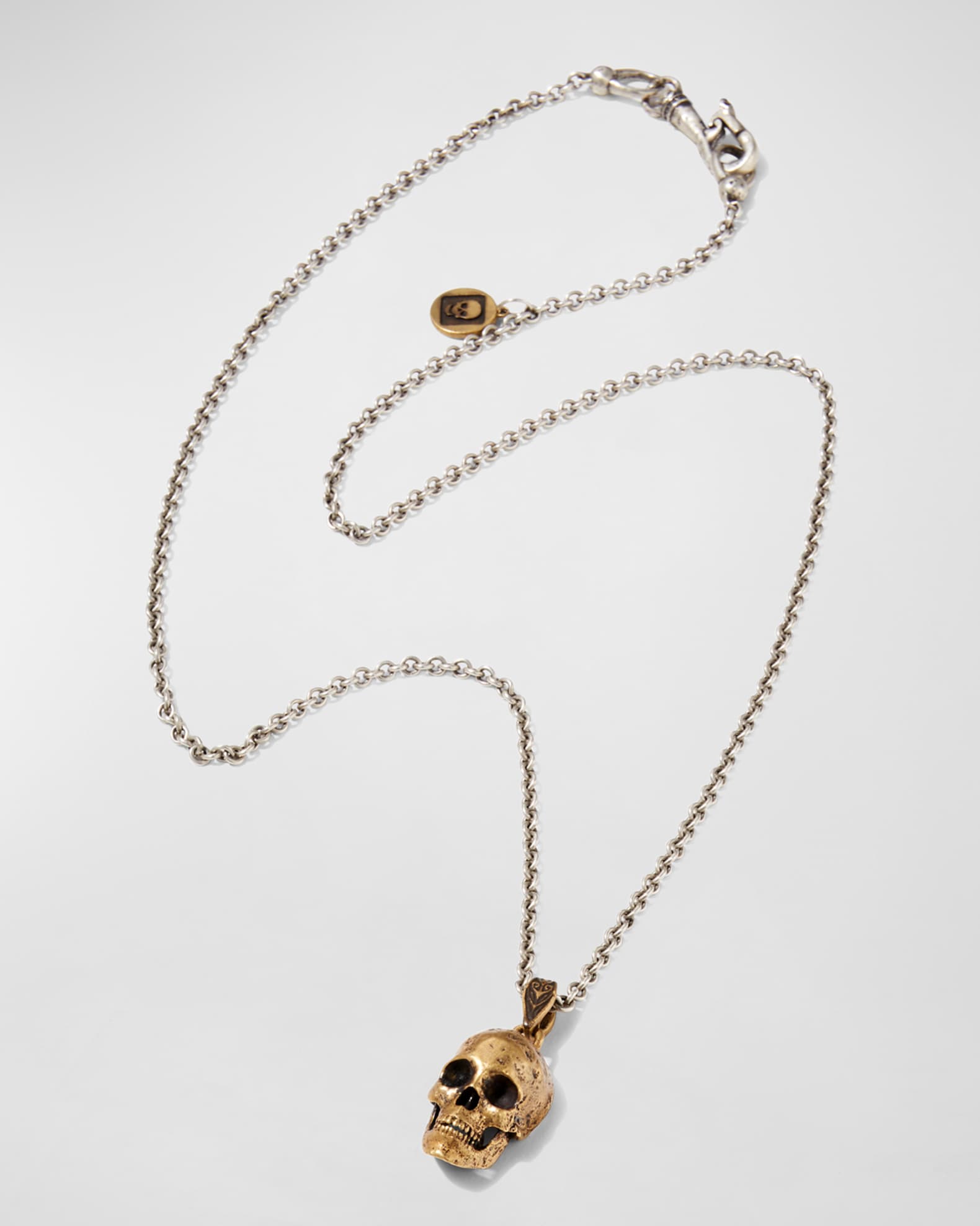 John Varvatos Men's Two-Tone Skull Pendant Necklace, 24
