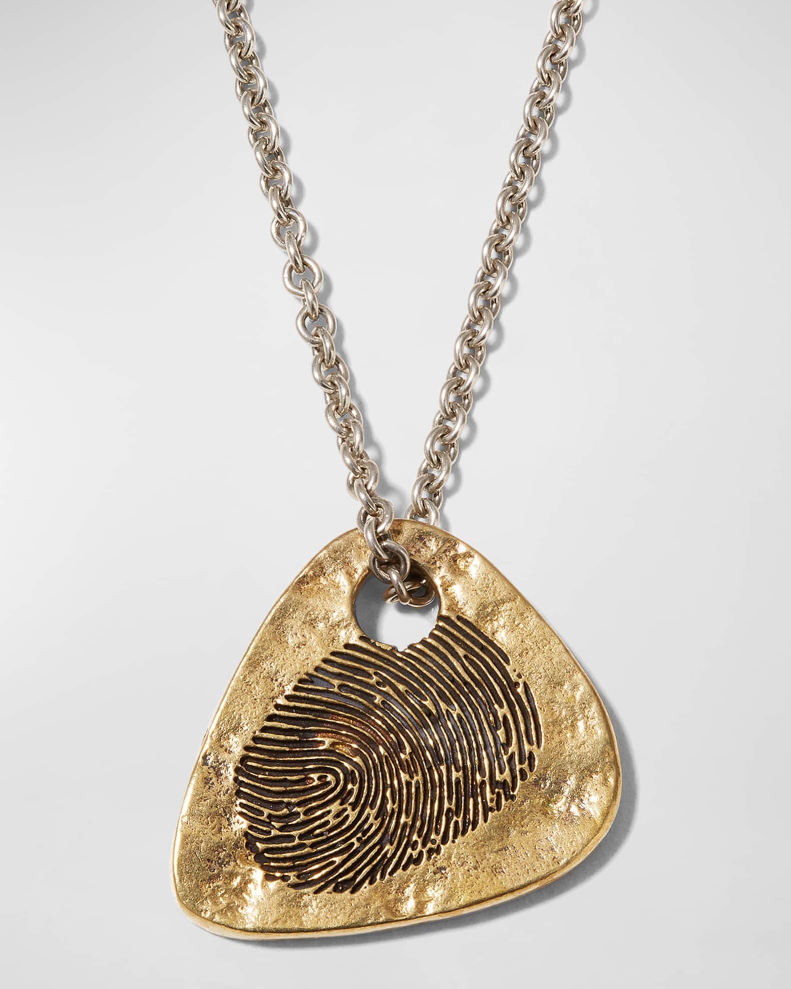 Men's Distressed Guitar Pick Pendant Necklace 0