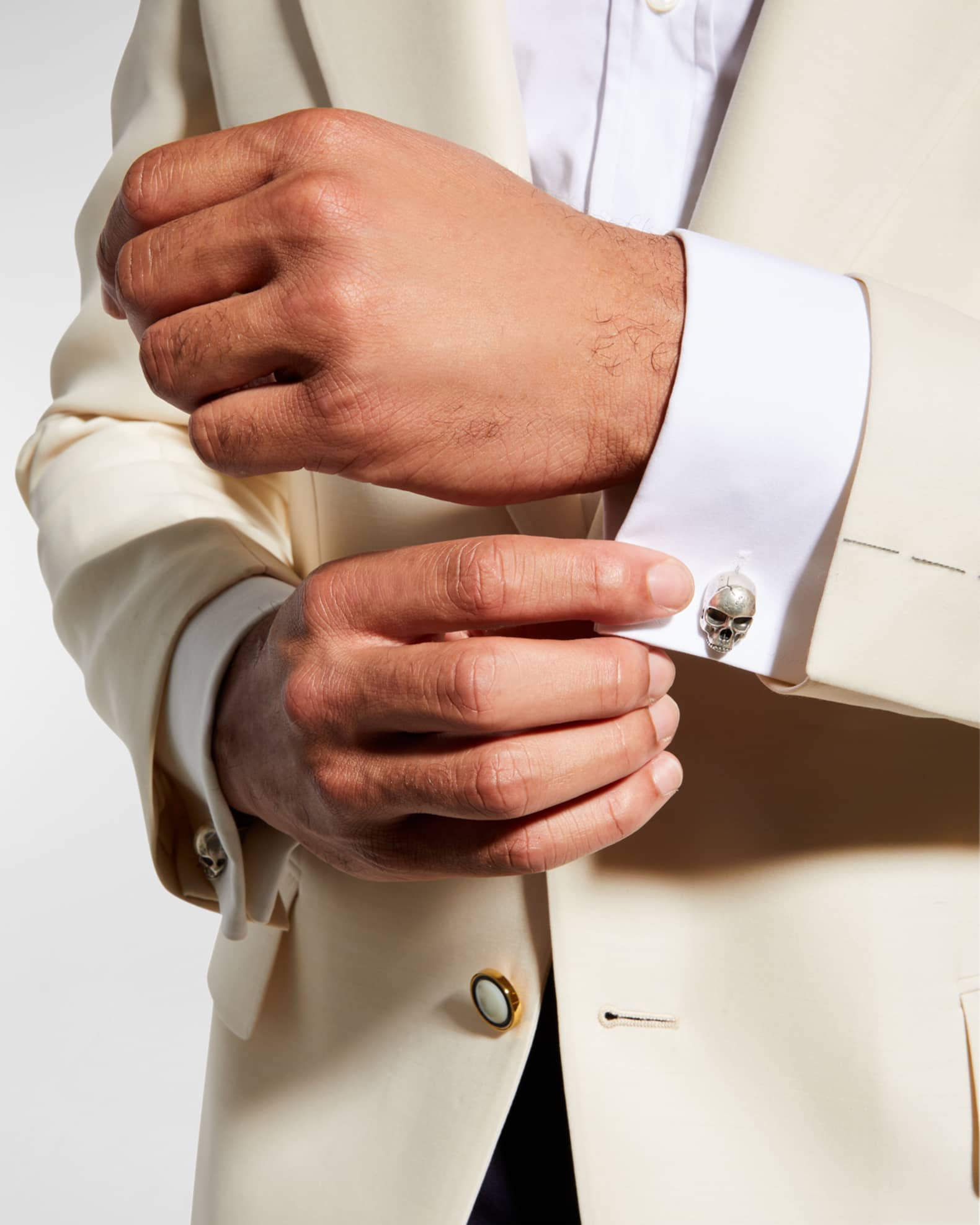 Men's Silver Skull Cufflinks 1