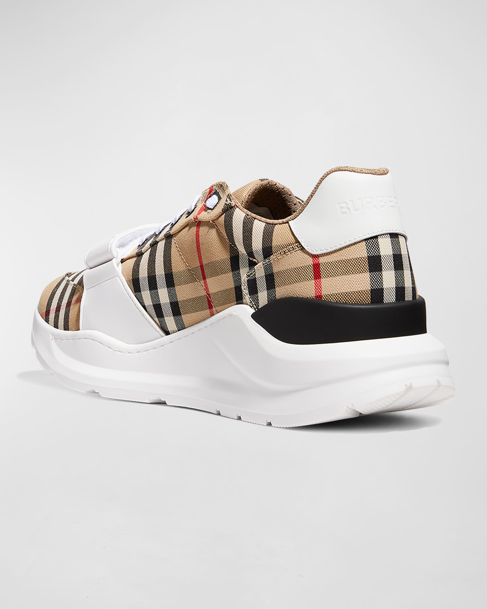 Vintage check cotton sneakers clearance