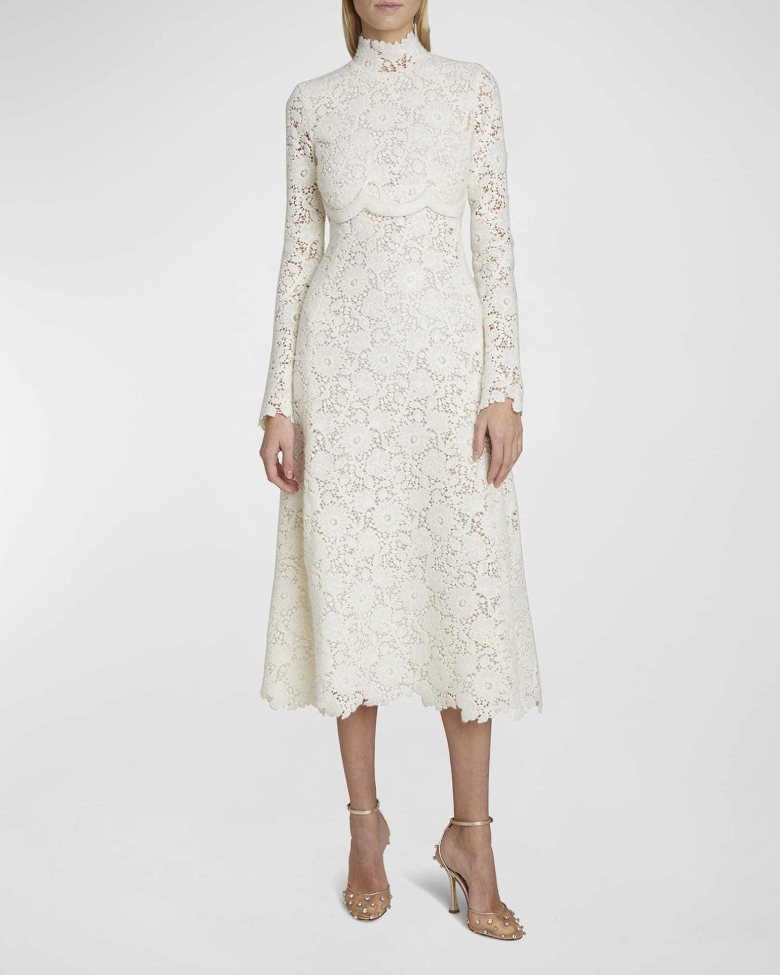 Louis Vuitton Scallop Detail A-Line Dress