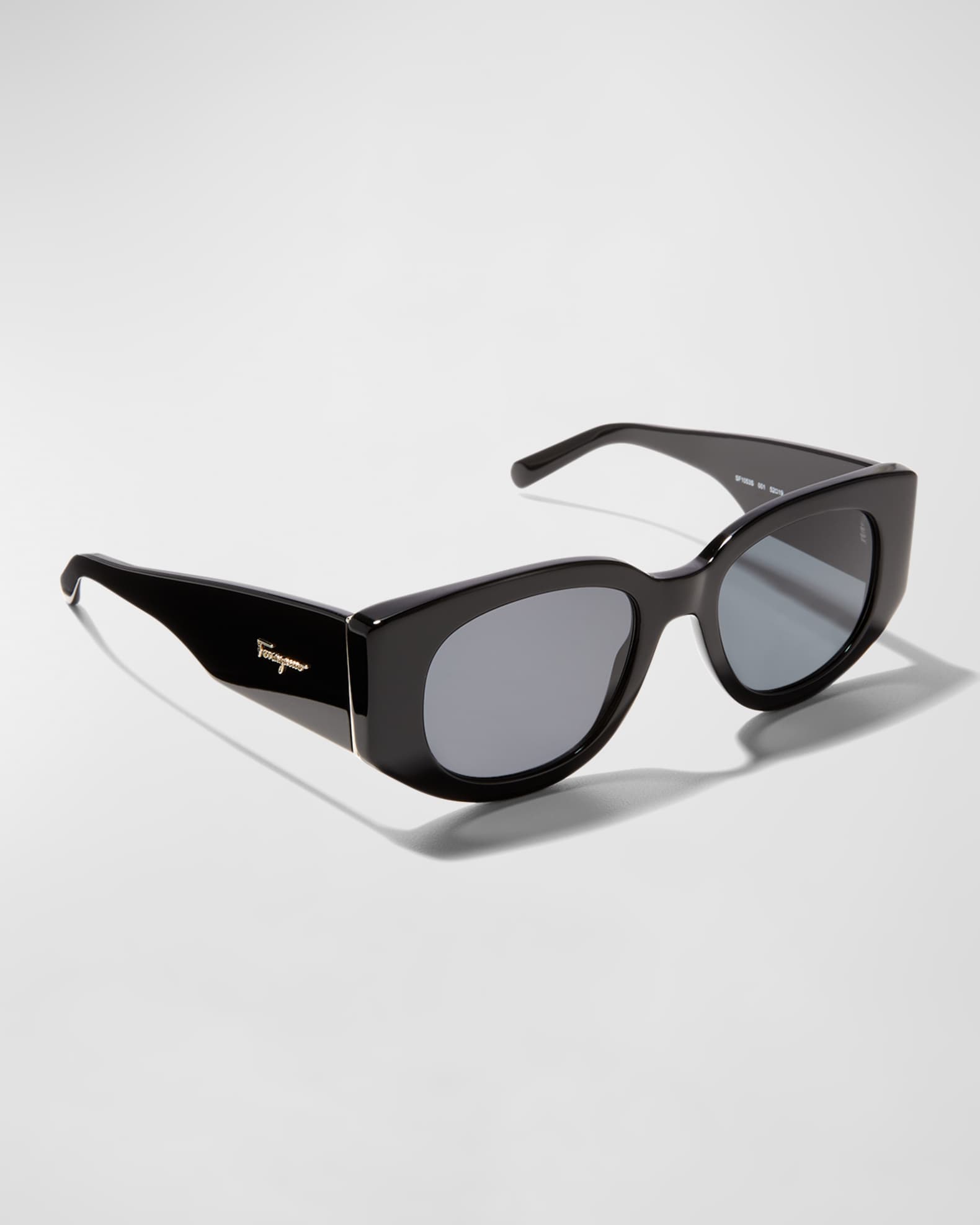 Ferragamo Thick Oval Acetate Sunglasses Neiman Marcus