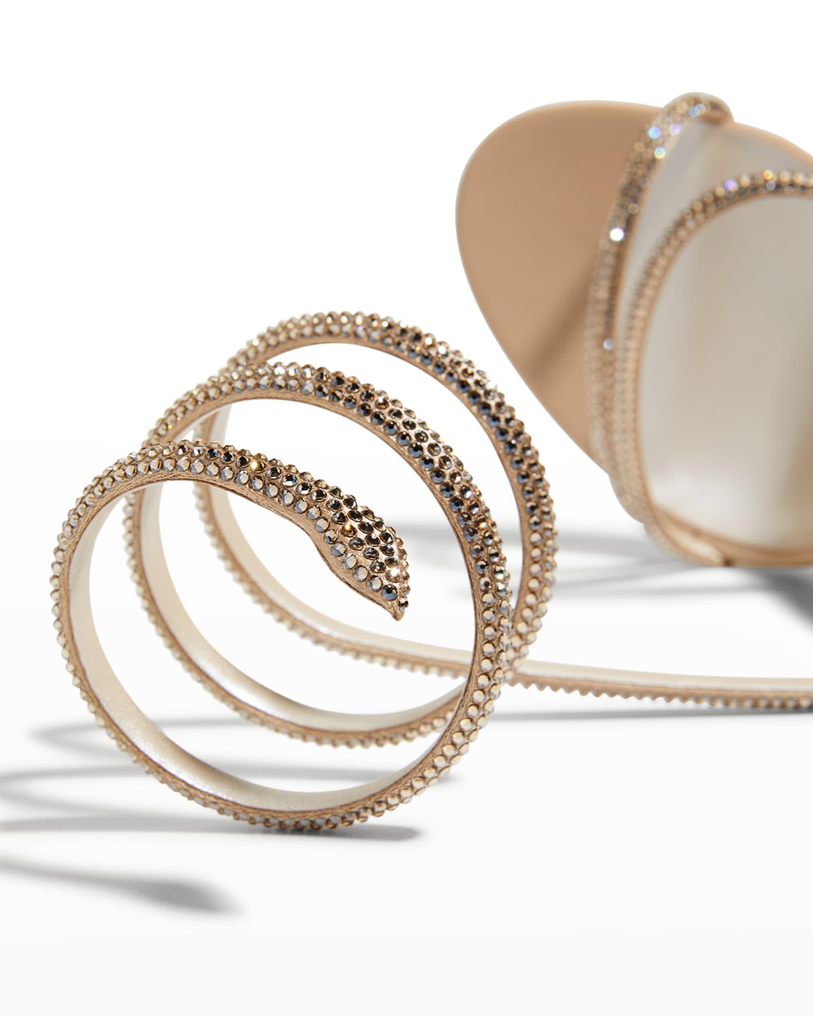 Rene Caovilla Snake-Wrap Strass Stiletto Sandals | Neiman Marcus