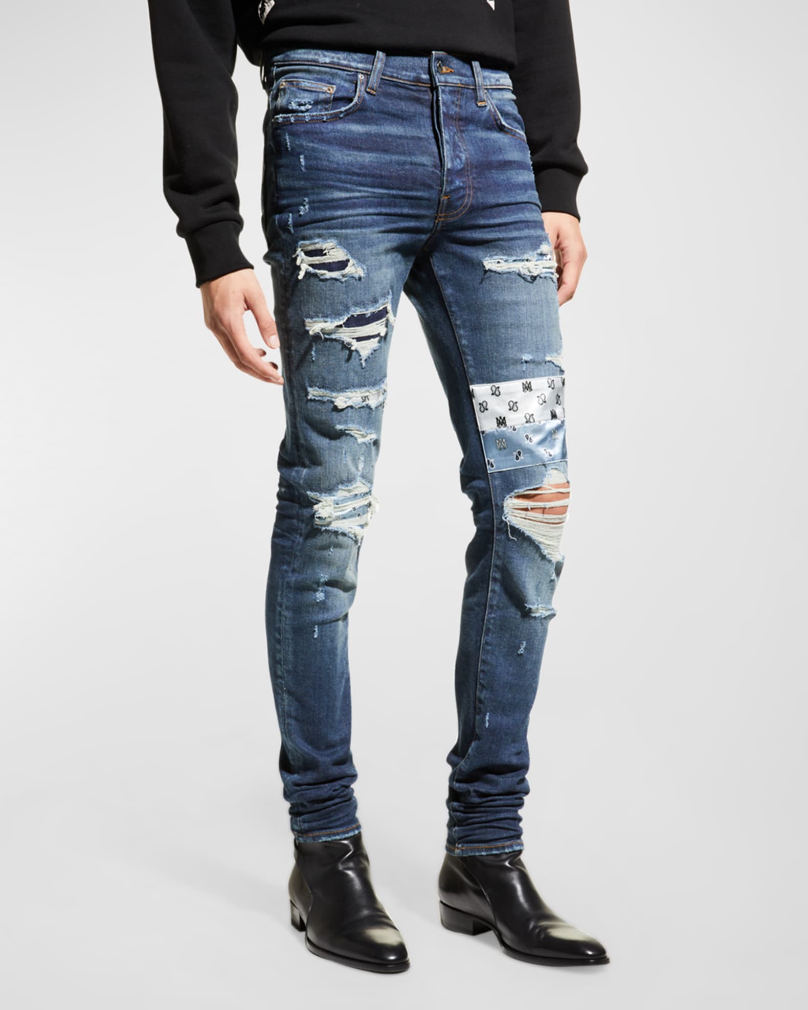 Discount mike amiri patch jeans New Arrivals