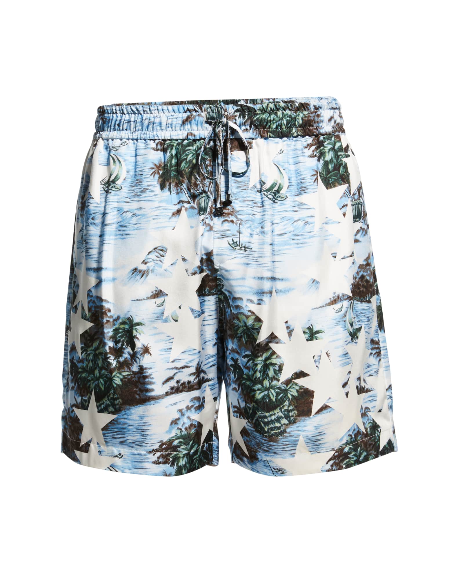 Amiri Men's Tropical Star Silk Shorts | Neiman Marcus