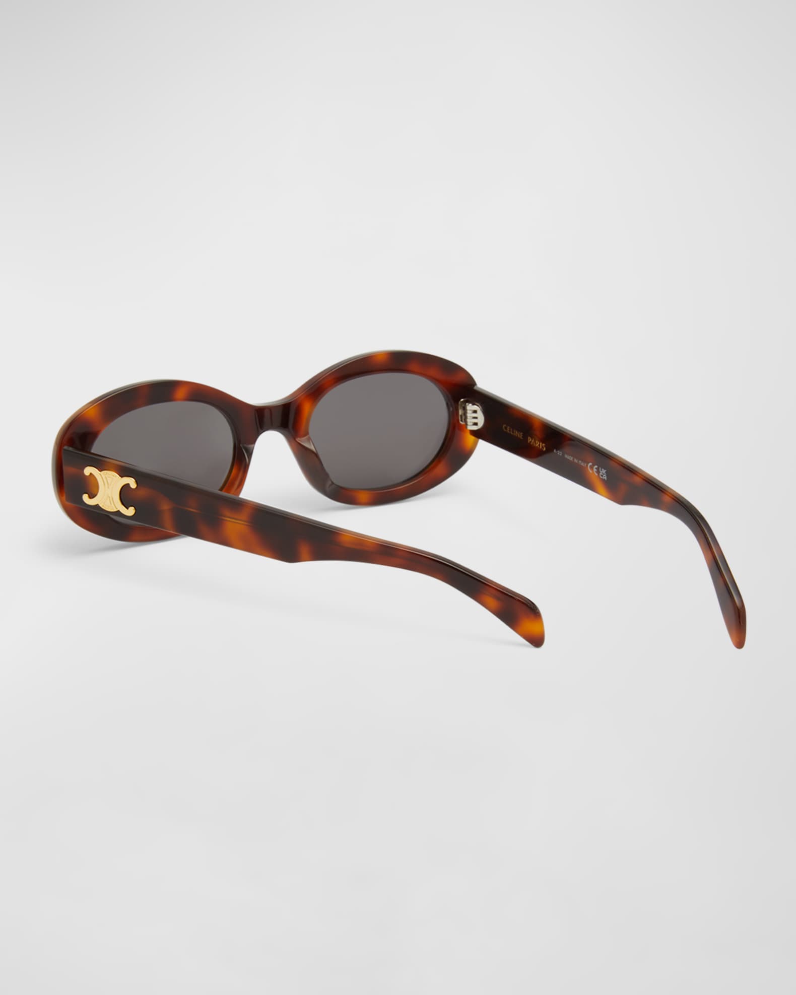 Triomphe Logo Oval Acetate Sunglasses  1